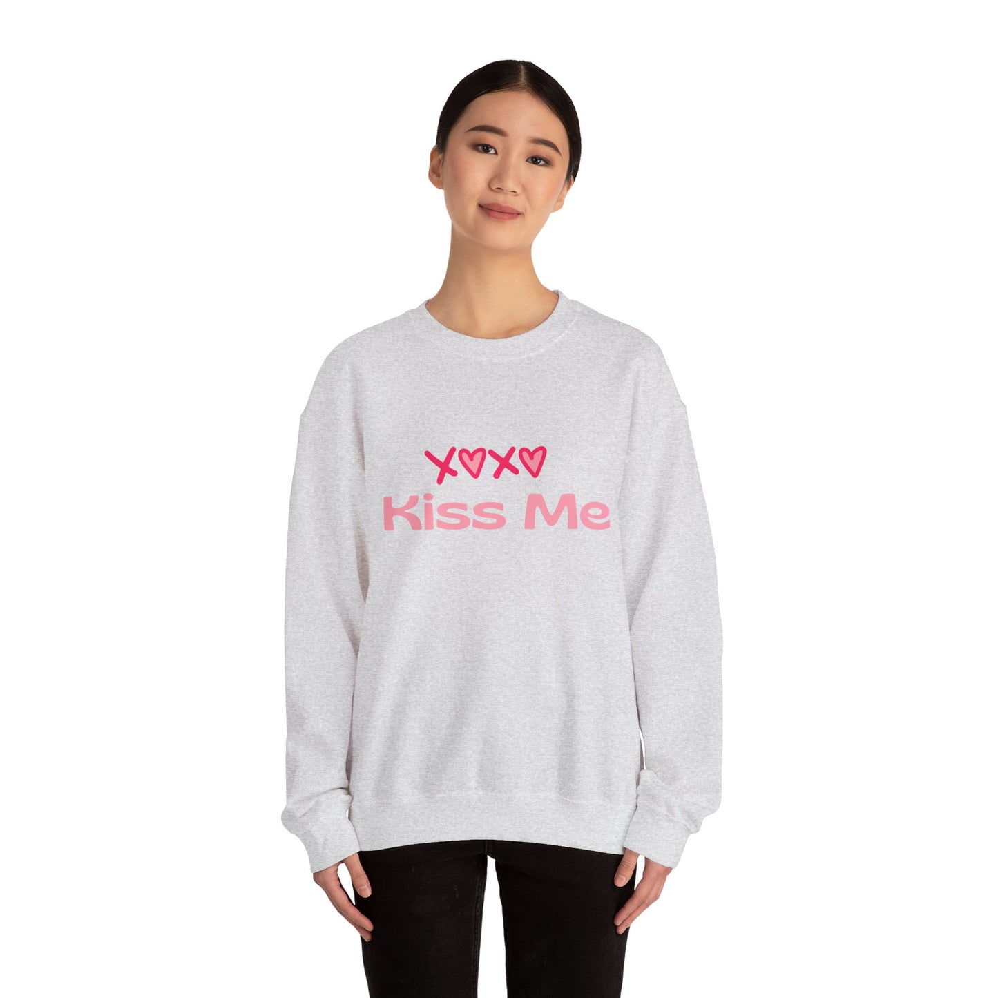 Kiss Me Heavy Blend Sweatshirt – Cute Gift for Women | Cozy & Romantic Pullover
