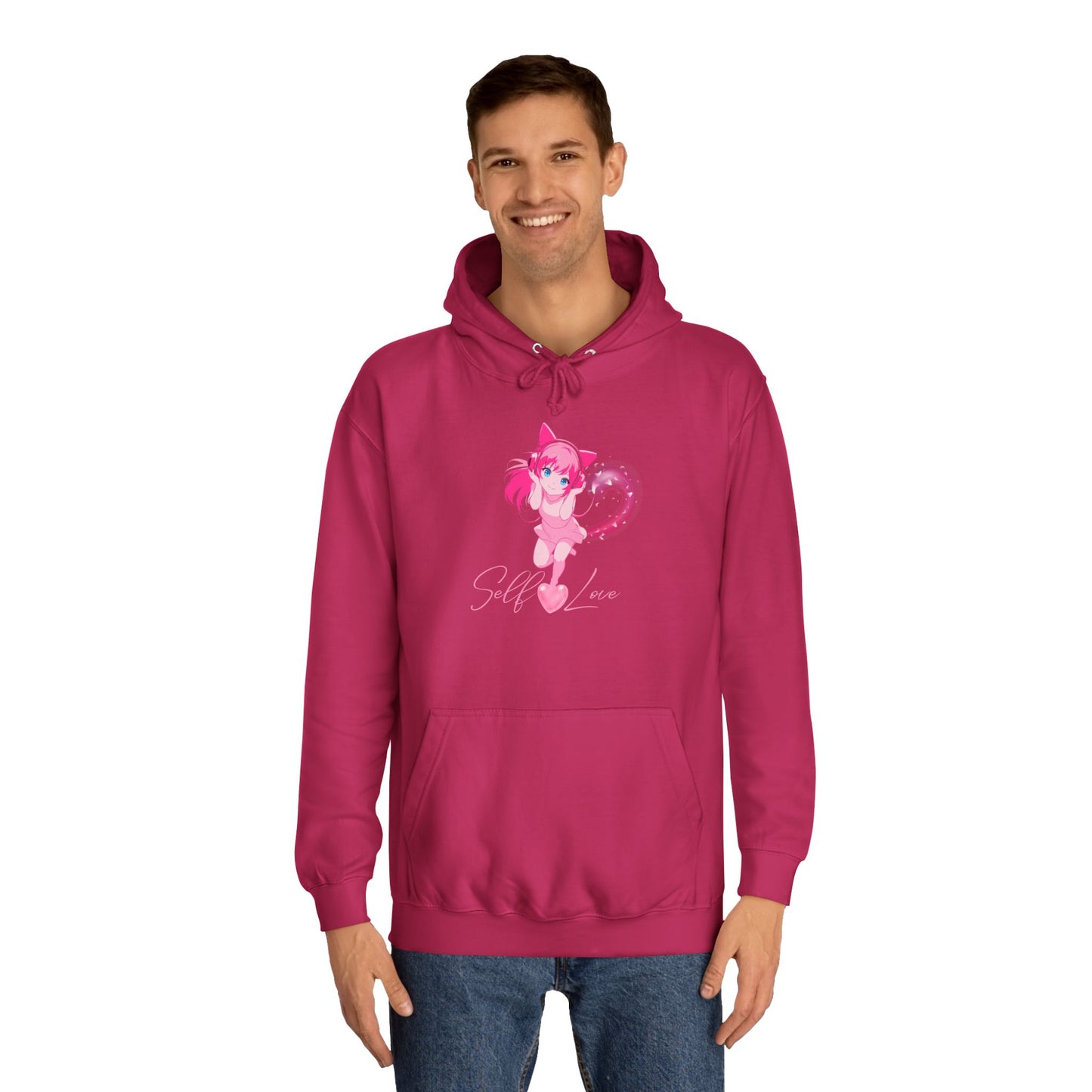 Charcoal Grey Self-Love Sweatshirt – Cute Pink Anime Aesthetic Pullover