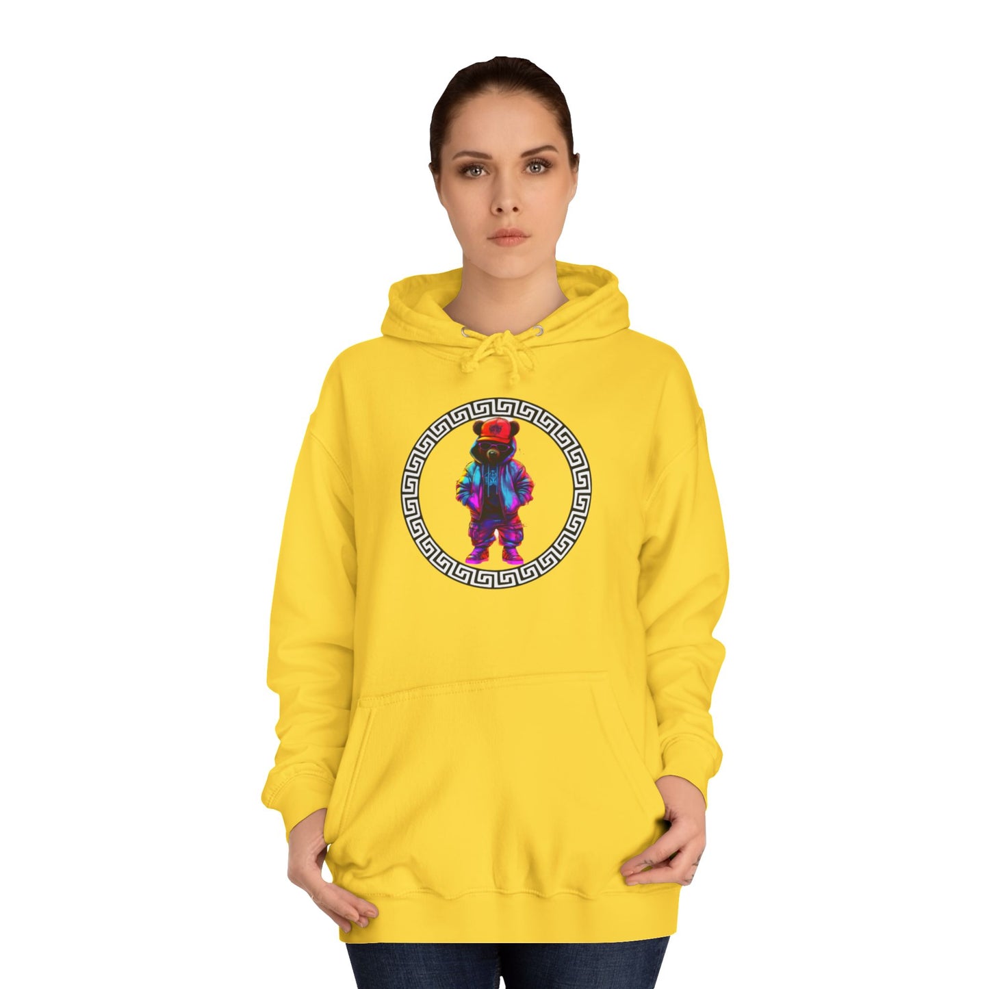 Cosmic Tie-Dye Bear Graphic Sweater – Vibrant Streetwear Pullover