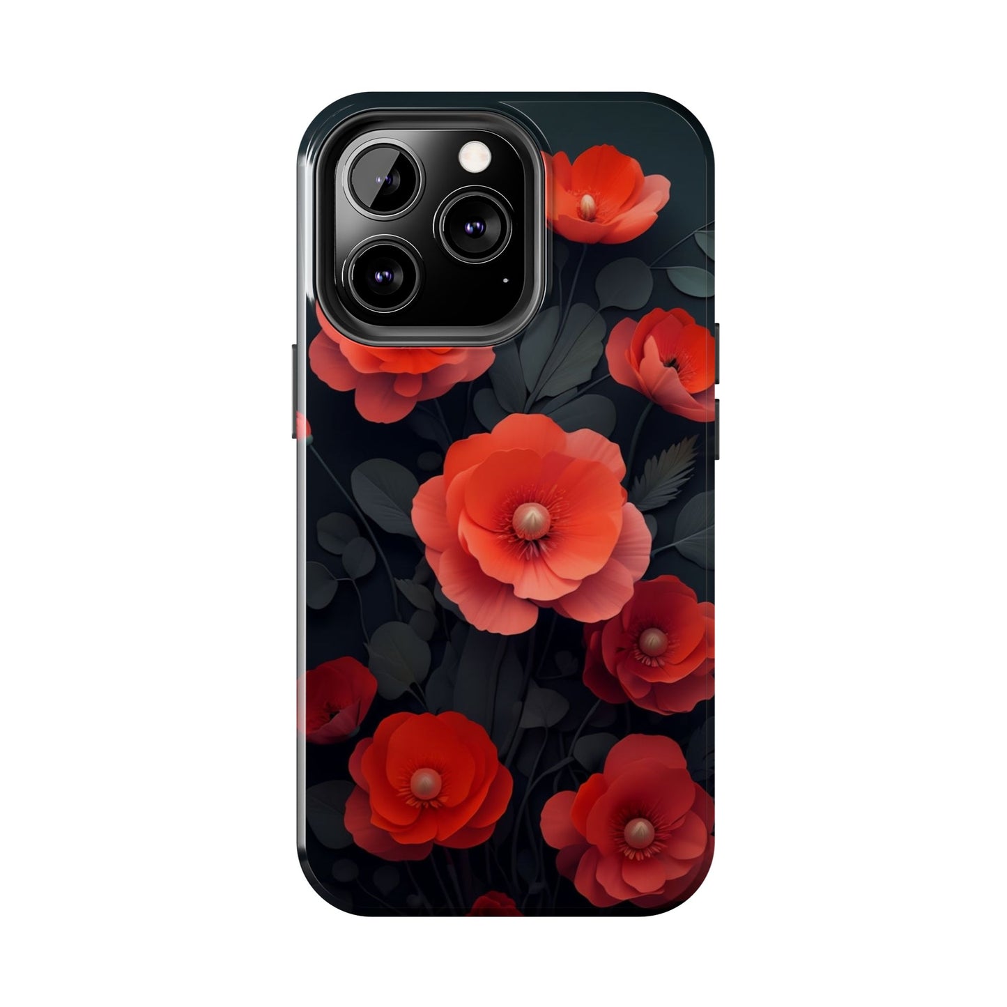 Vibrant Floral Tough Phone Case - Durable Protection with Gorgeous Red Poppies for iPhones & Androids πΊπ±