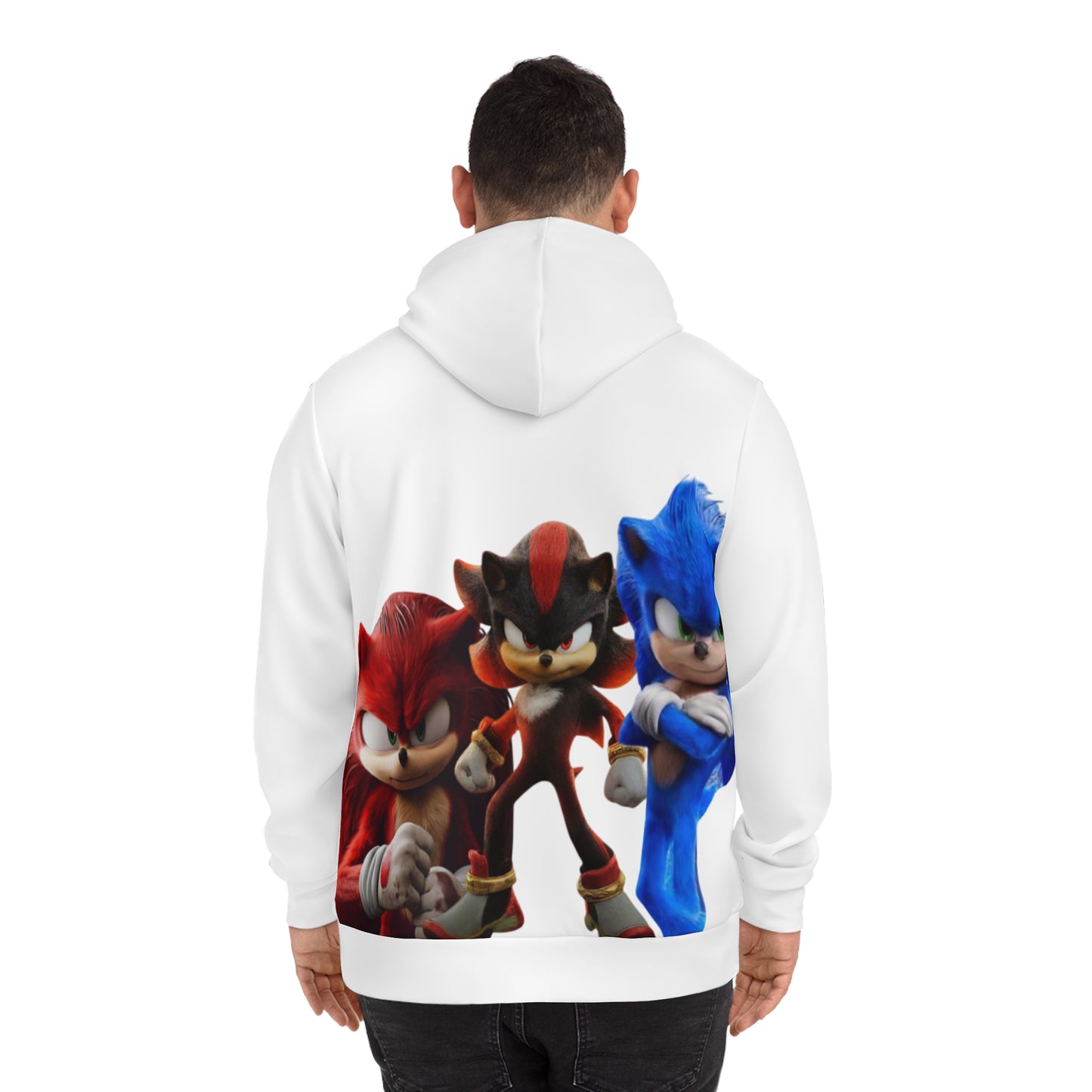 Arctic Blast White Hoodie for Men & Women – Retro Gaming Legends Design Featuring Sonic, Knuckles & Shadow