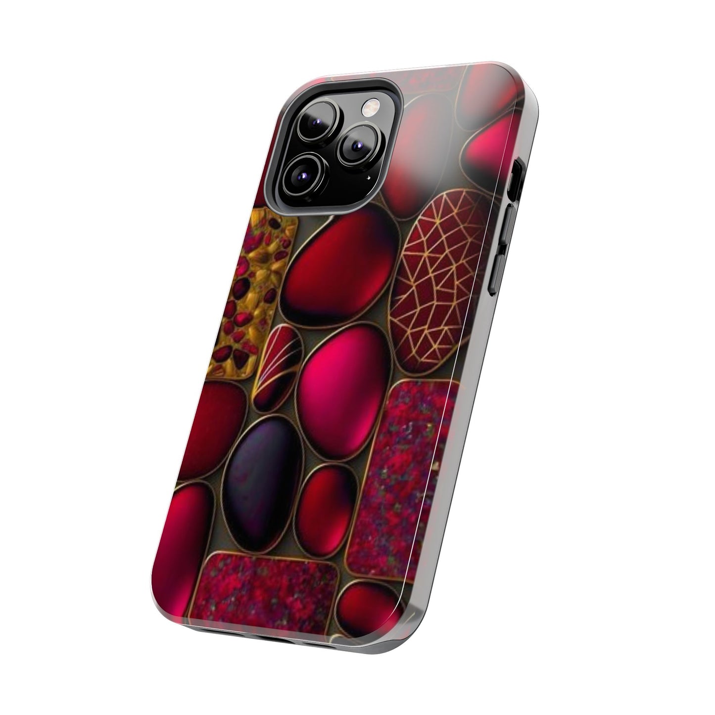 🔴 Tough Phone Cases – Red Stones Design for iPhone & Android – Durable Protection & Stylish Look