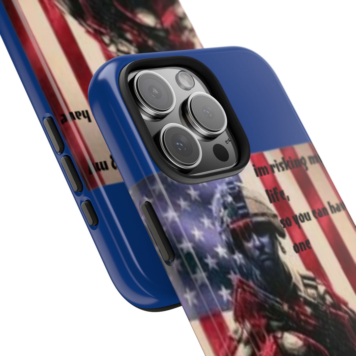 Patriotic Tough Phone Case - 'I'm Risking My Life' Design