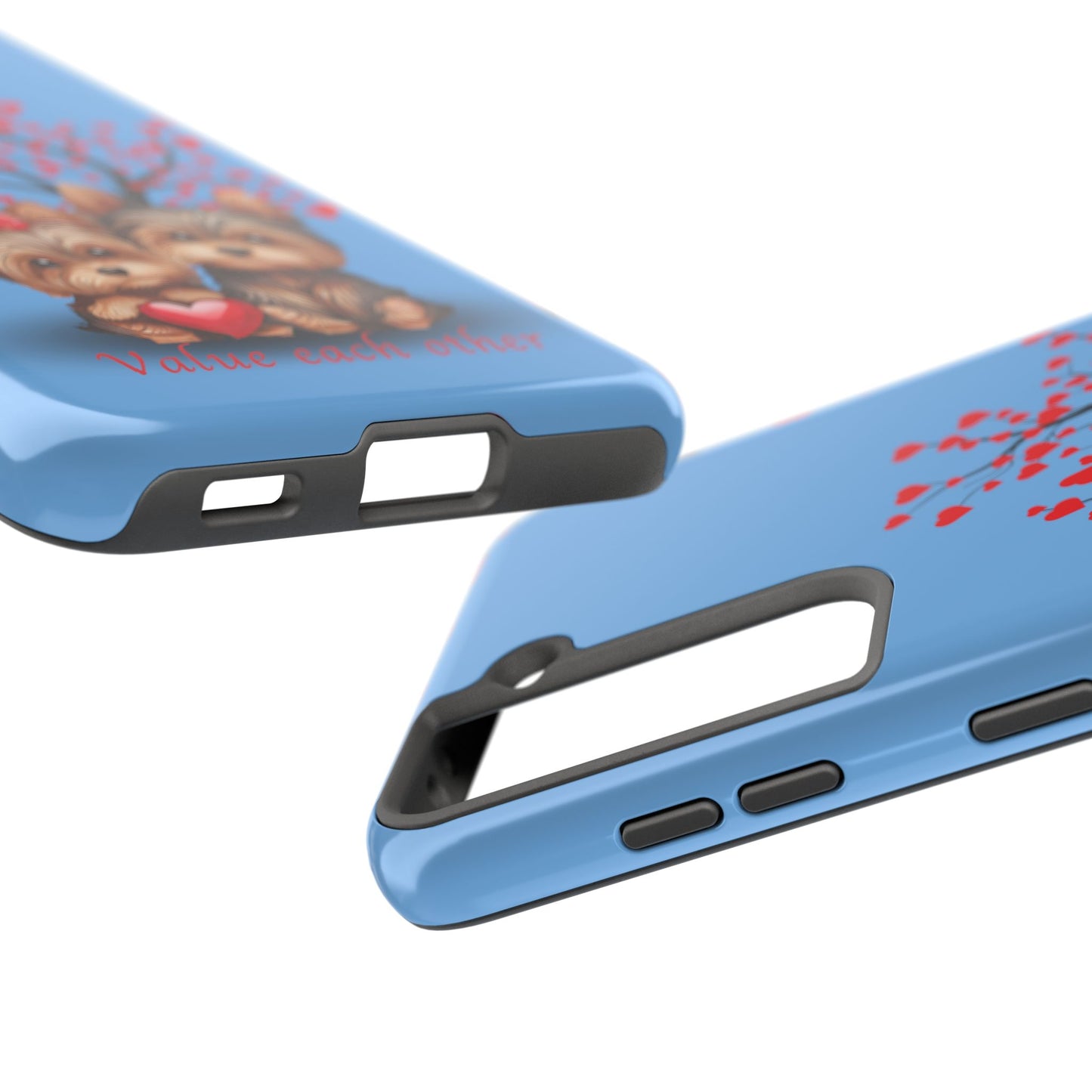 Cute Yorkshire Terrier Phone Case - "Value Each Other" Tough Case for Pet Lovers