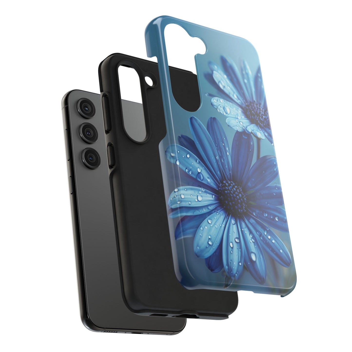 Blue Floral Tough Phone Case - Durable & Stylish Protection