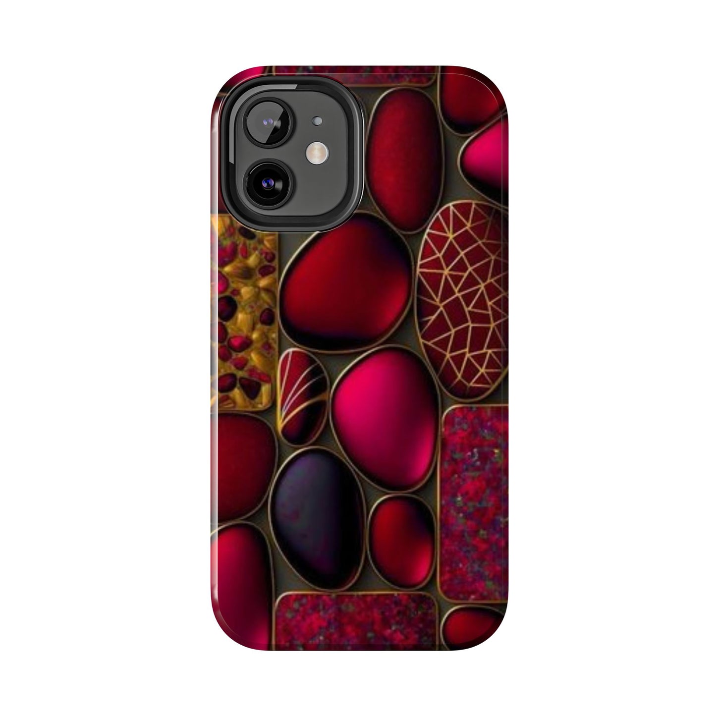 🔴 Tough Phone Cases – Red Stones Design for iPhone & Android – Durable Protection & Stylish Look