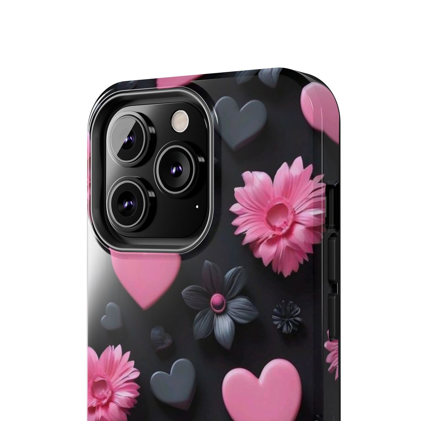 Floral Heart Tough Phone Case - Durable Protection Bold Design For iPhones & Androids