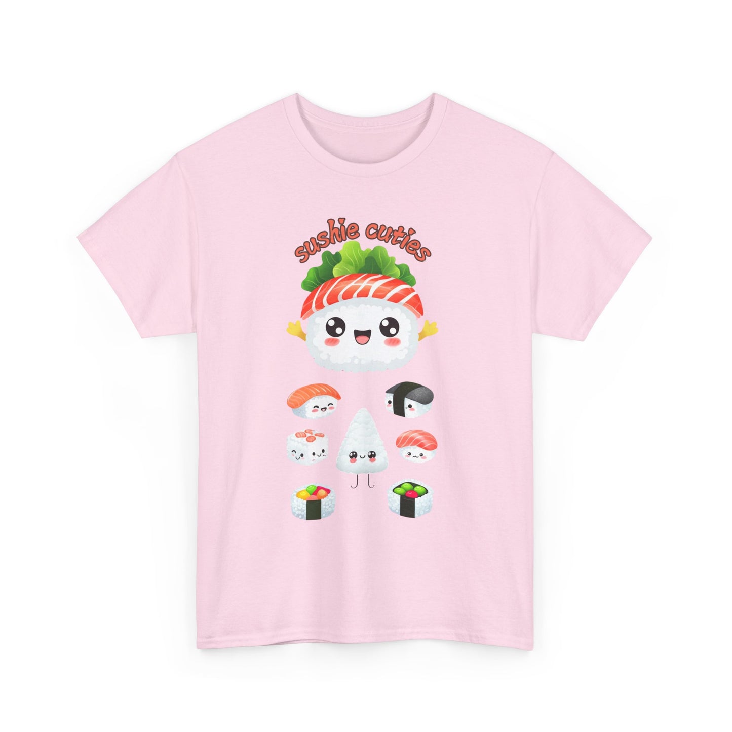Sushi Cuties Unisex Heavy Cotton Tee - Cute Sushi Graphic Tee for Food Lovers