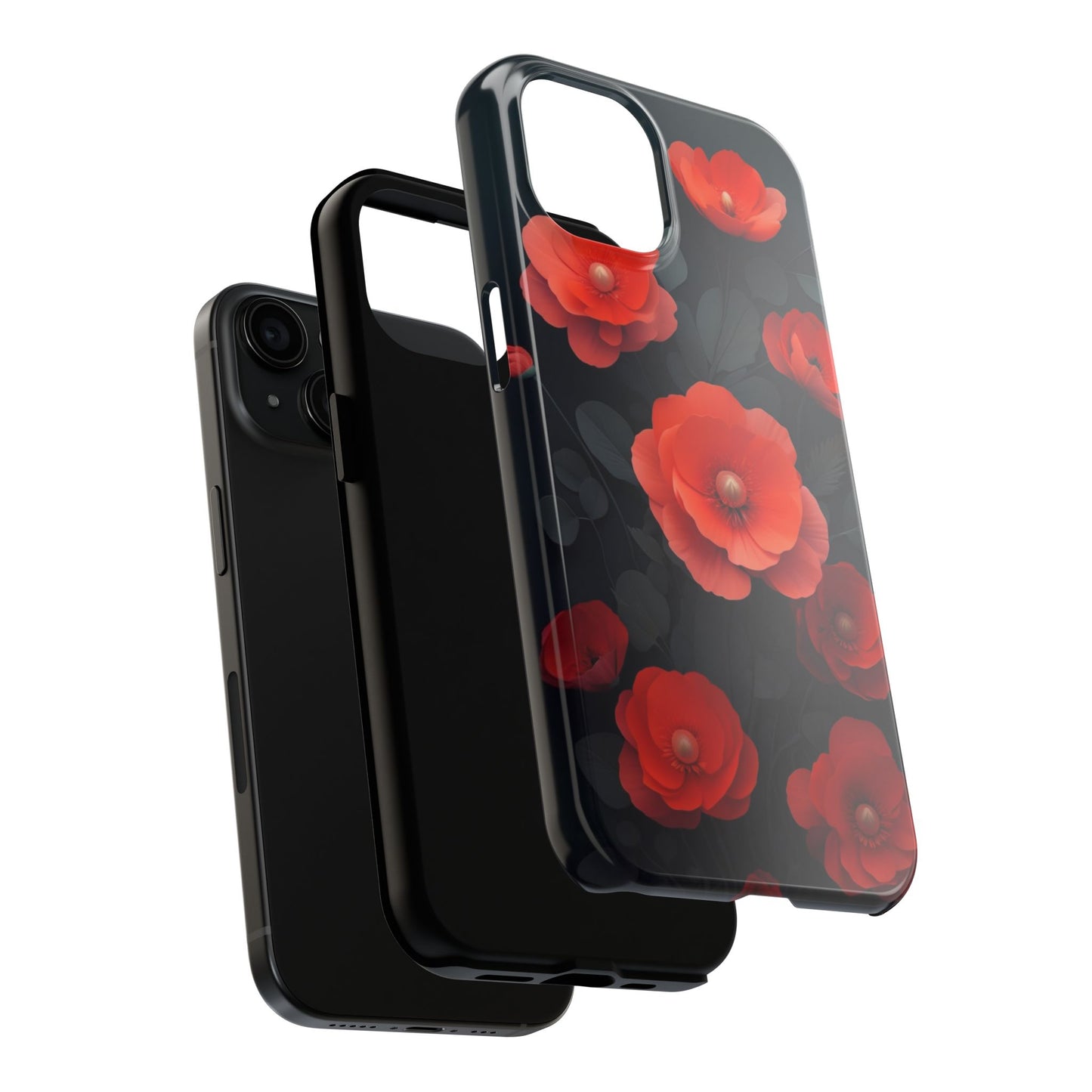 Vibrant Floral Tough Phone Case - Durable Protection with Gorgeous Red Poppies for iPhones & Androids πΊπ±