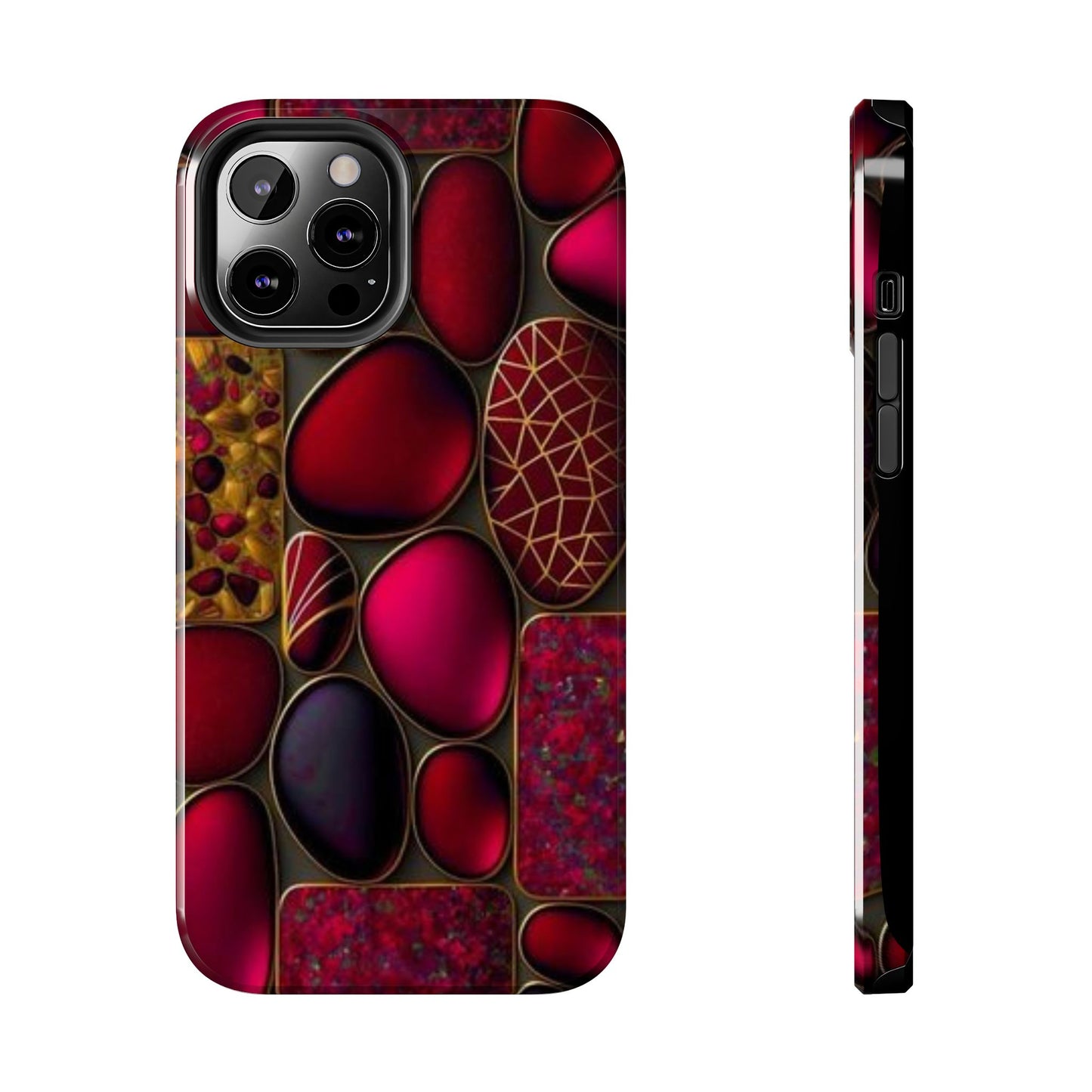🔴 Tough Phone Cases – Red Stones Design for iPhone & Android – Durable Protection & Stylish Look