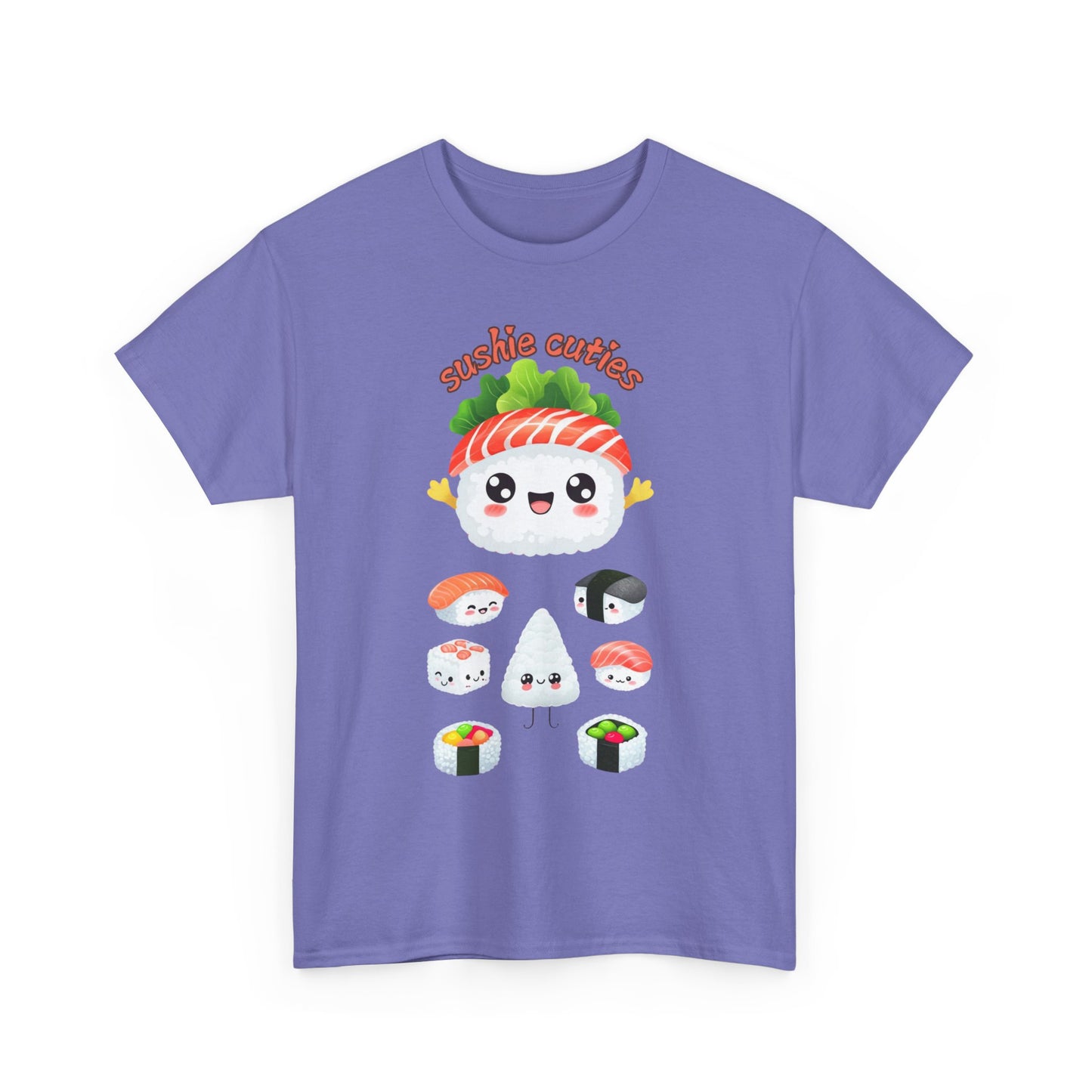 Sushi Cuties Unisex Heavy Cotton Tee - Cute Sushi Graphic Tee for Food Lovers