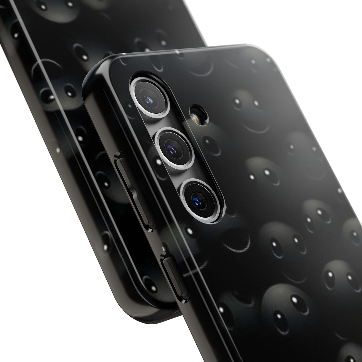 😊 Cute Smiley Face Black Tough Phone Case – Fun & Durable Protection for iPhone & Android
