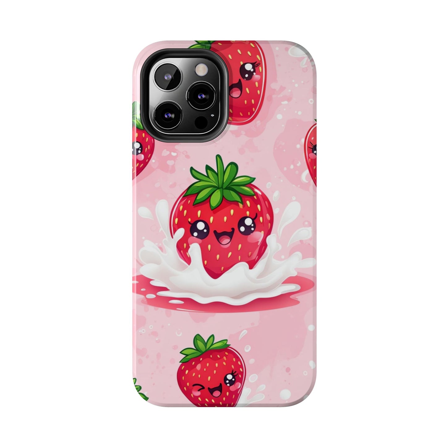Kawaii Strawberry Tough Phone Case - Cute & Durable Protection