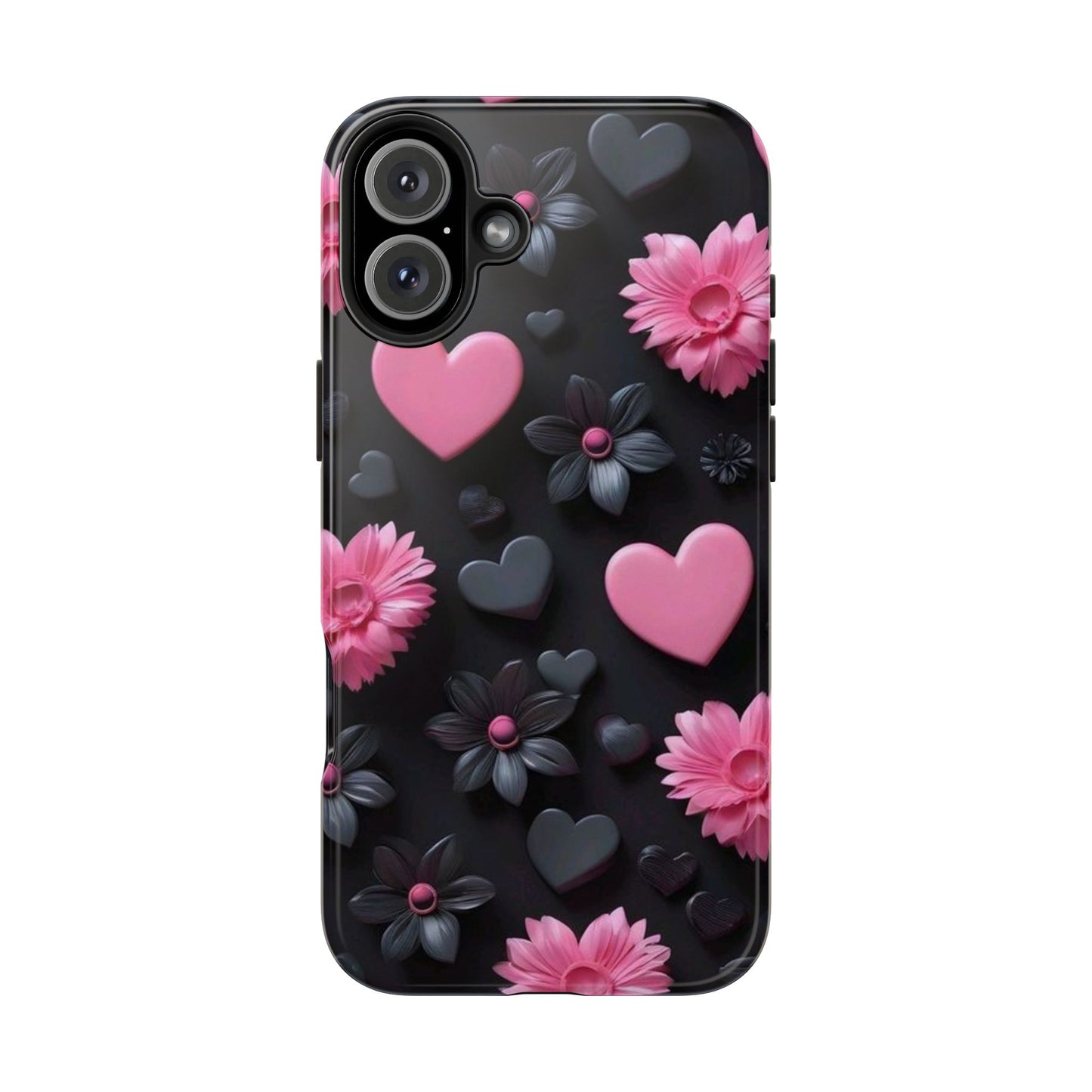 Floral Heart Tough Phone Case - Durable Protection Bold Design For iPhones & Androids