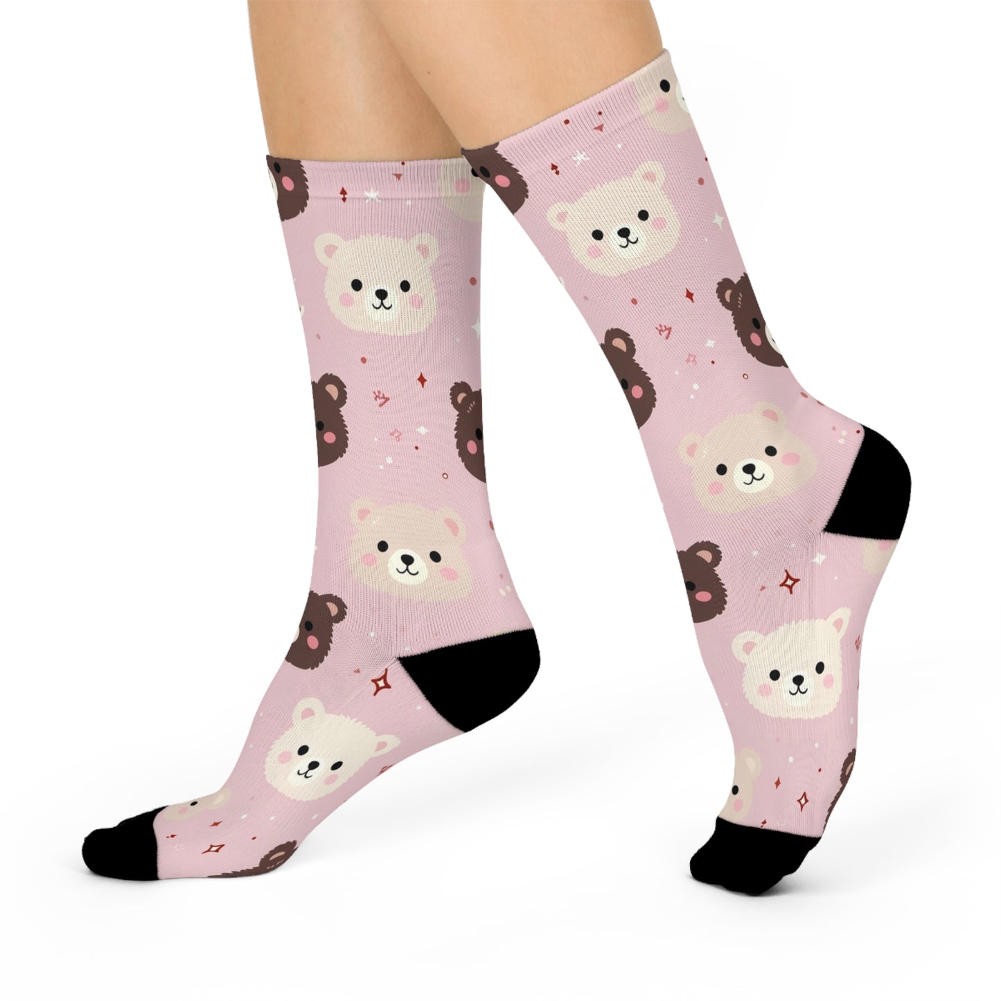Cute Bears Cushioned Crew Socks | Stylish Comfort for Everyday Wear