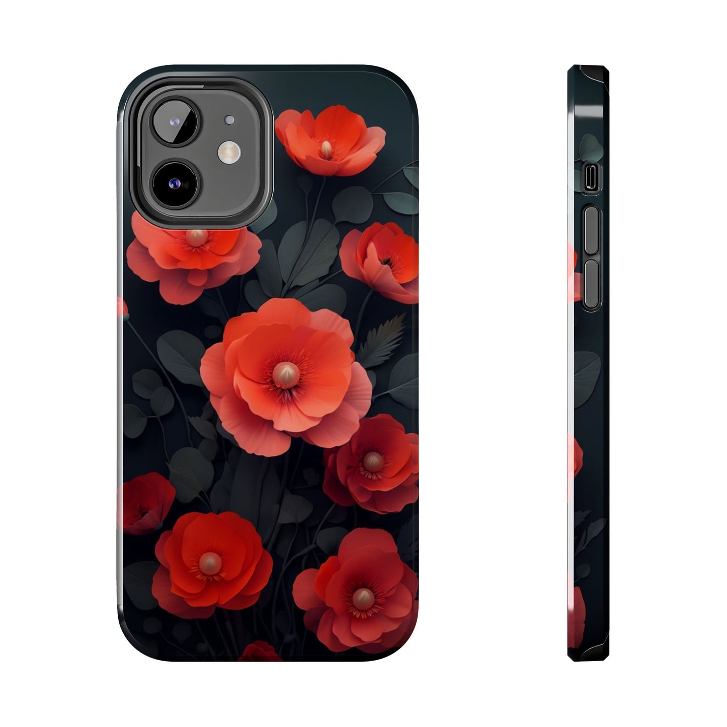 Vibrant Floral Tough Phone Case - Durable Protection with Gorgeous Red Poppies for iPhones & Androids πΊπ±