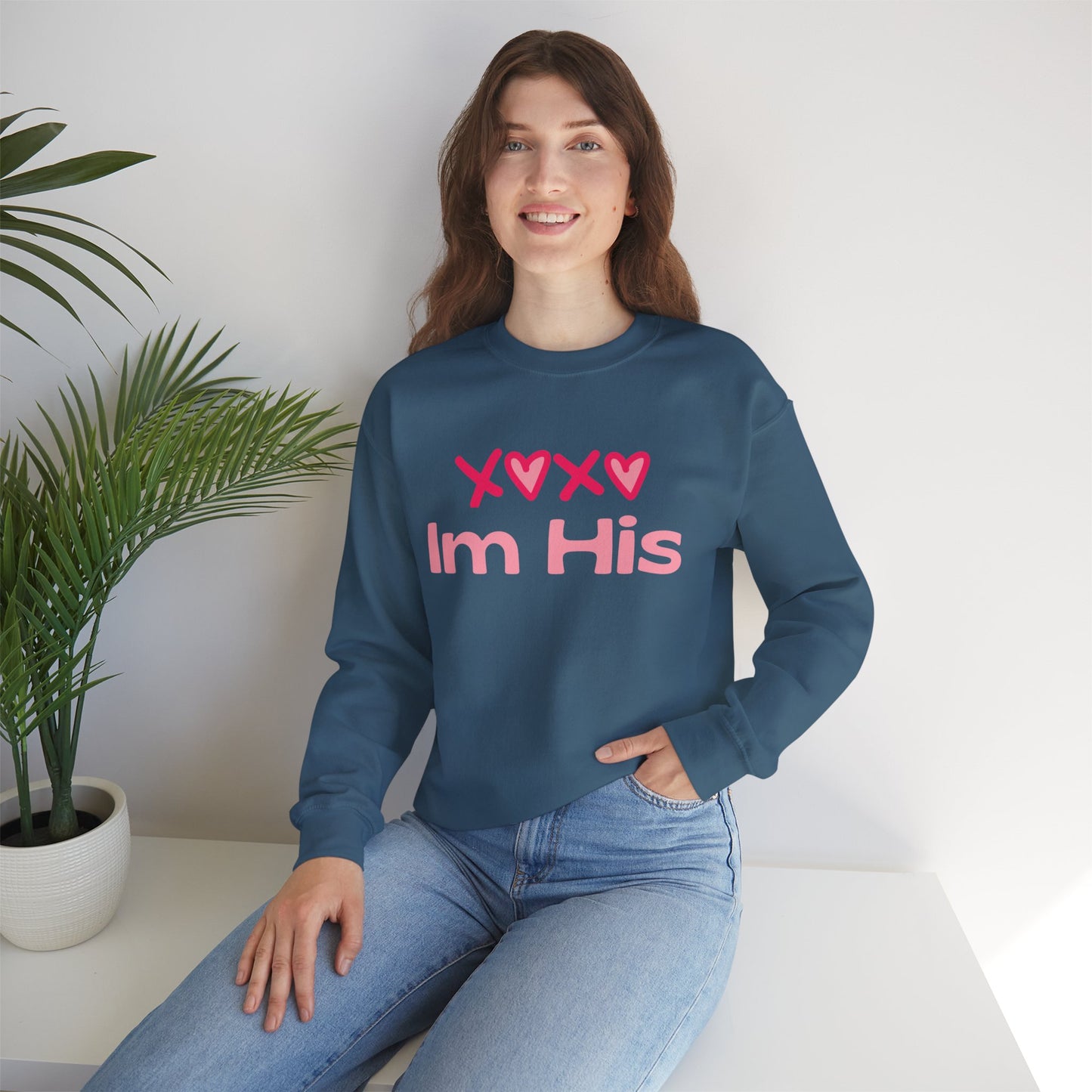 Cotton Blush XOXO Sweatshirt for Women – I’m His Romantic Everyday Lovewear