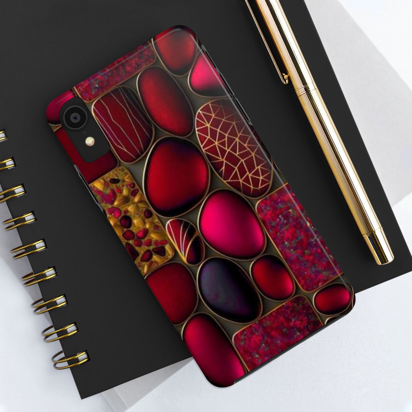 🔴 Tough Phone Cases – Red Stones Design for iPhone & Android – Durable Protection & Stylish Look