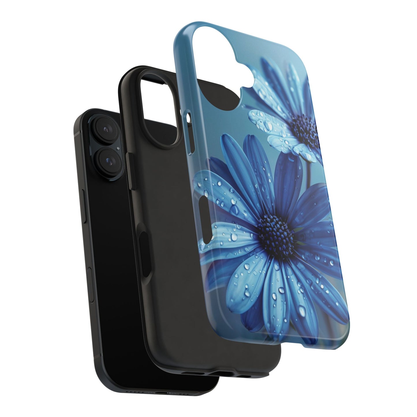 Blue Floral Tough Phone Case - Durable & Stylish Protection