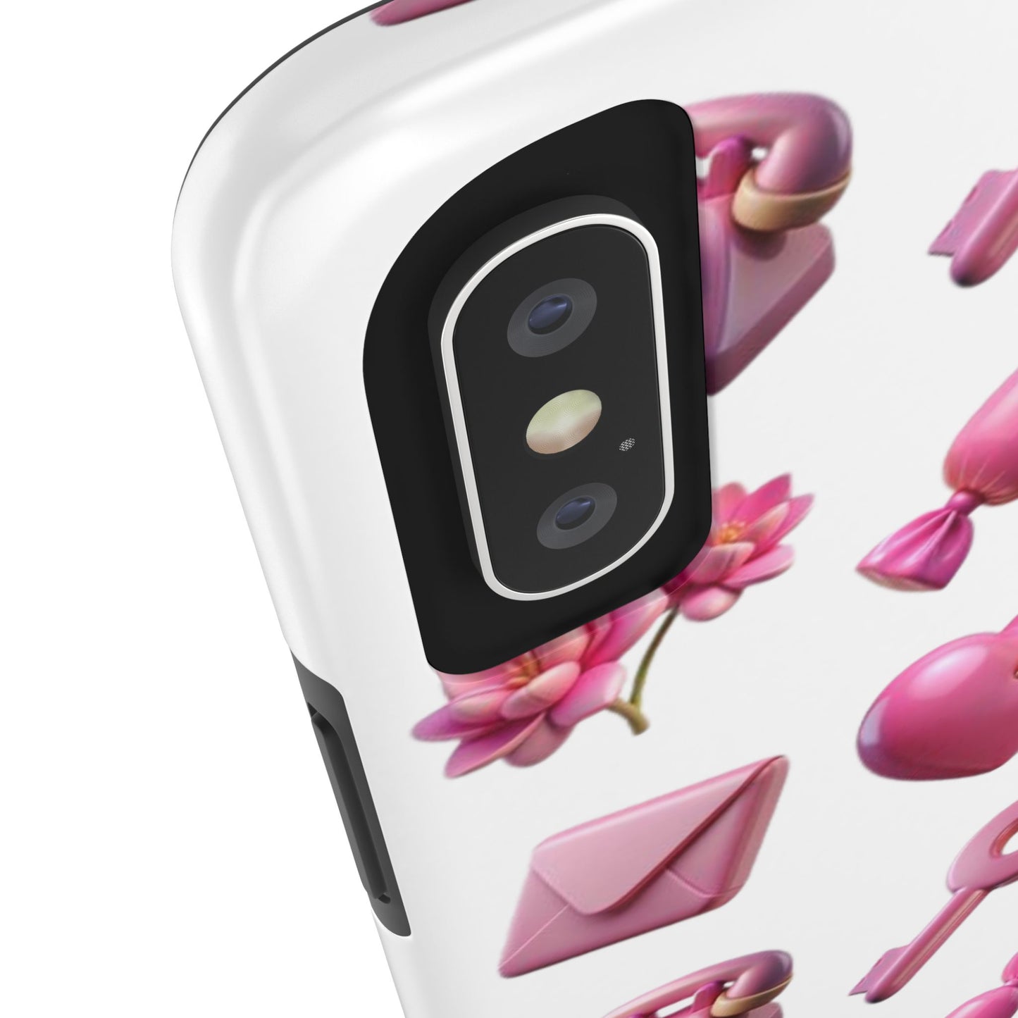 Cute and Colorful Tough Phone Case - Pink Emojis Design
