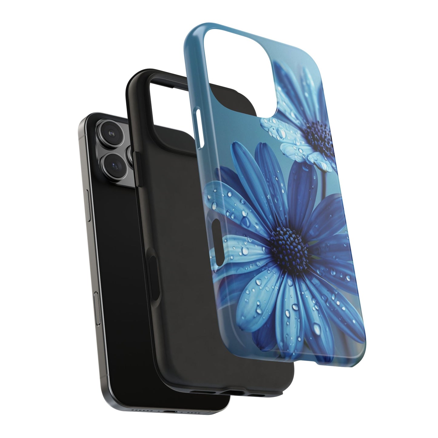 Blue Floral Tough Phone Case - Durable & Stylish Protection