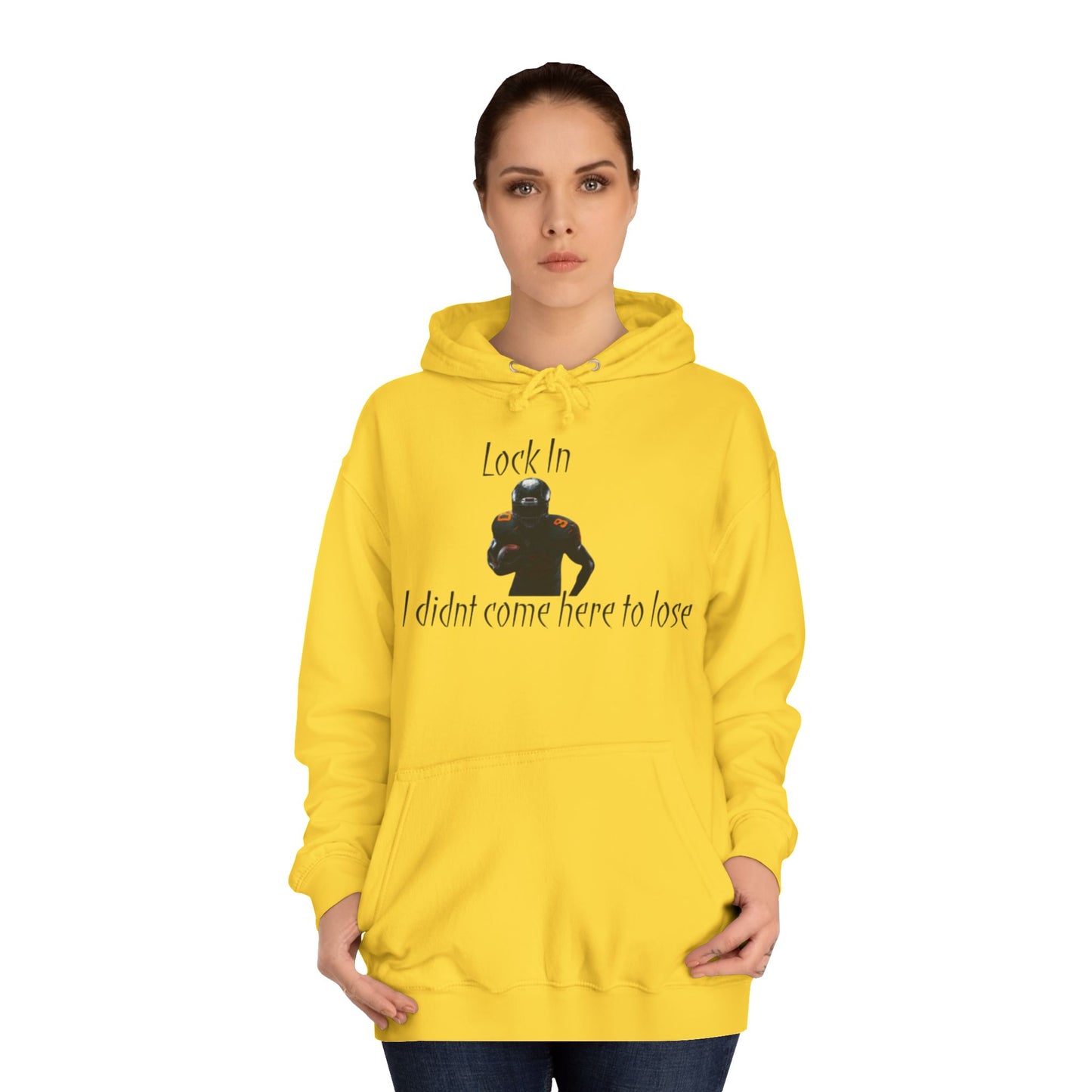 Glacier White Men’s NFL Hoodie – "Lock In" Football Edition Sweatshirt with Drawstrings & Kangaroo Pocket