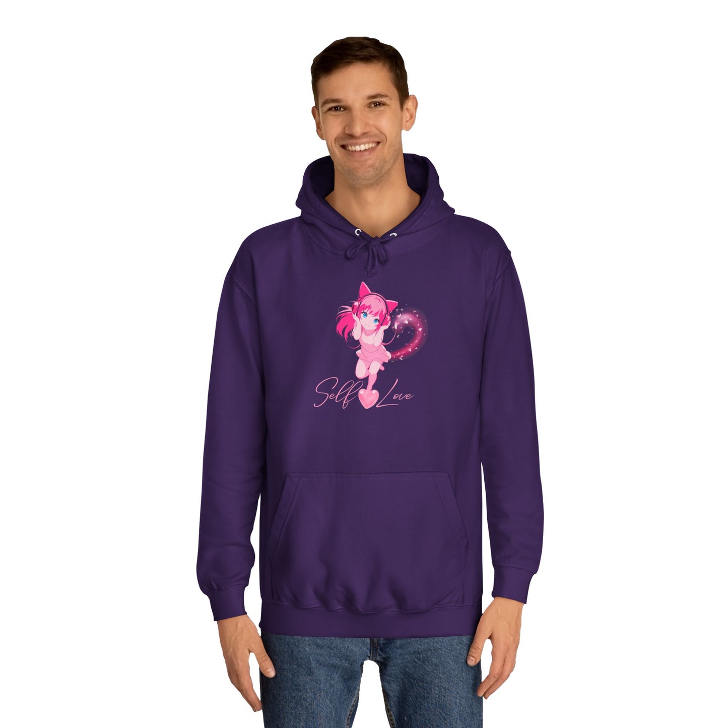 Charcoal Grey Self-Love Sweatshirt – Cute Pink Anime Aesthetic Pullover