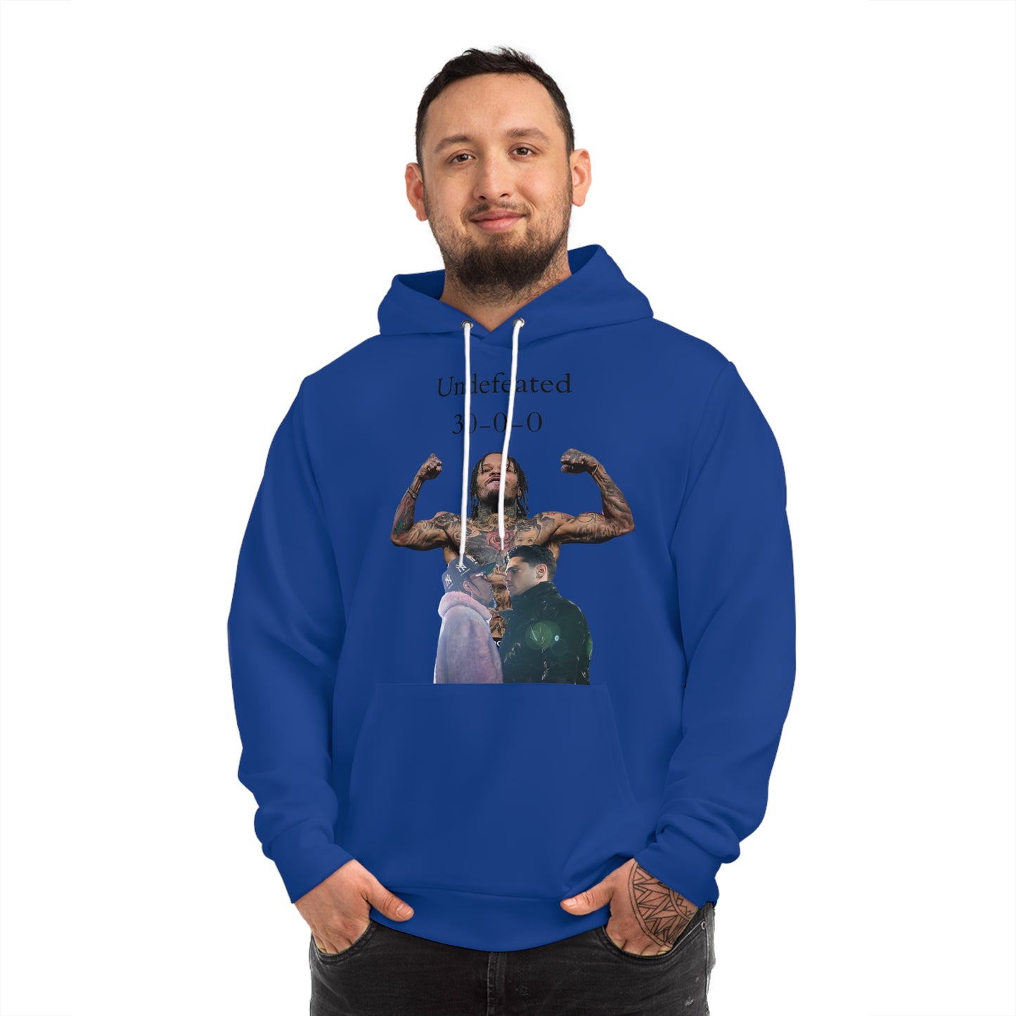 Deep Navy Statement Hoodie – "Defeated 30-0" Bold Victory Mindset Sweatshirt