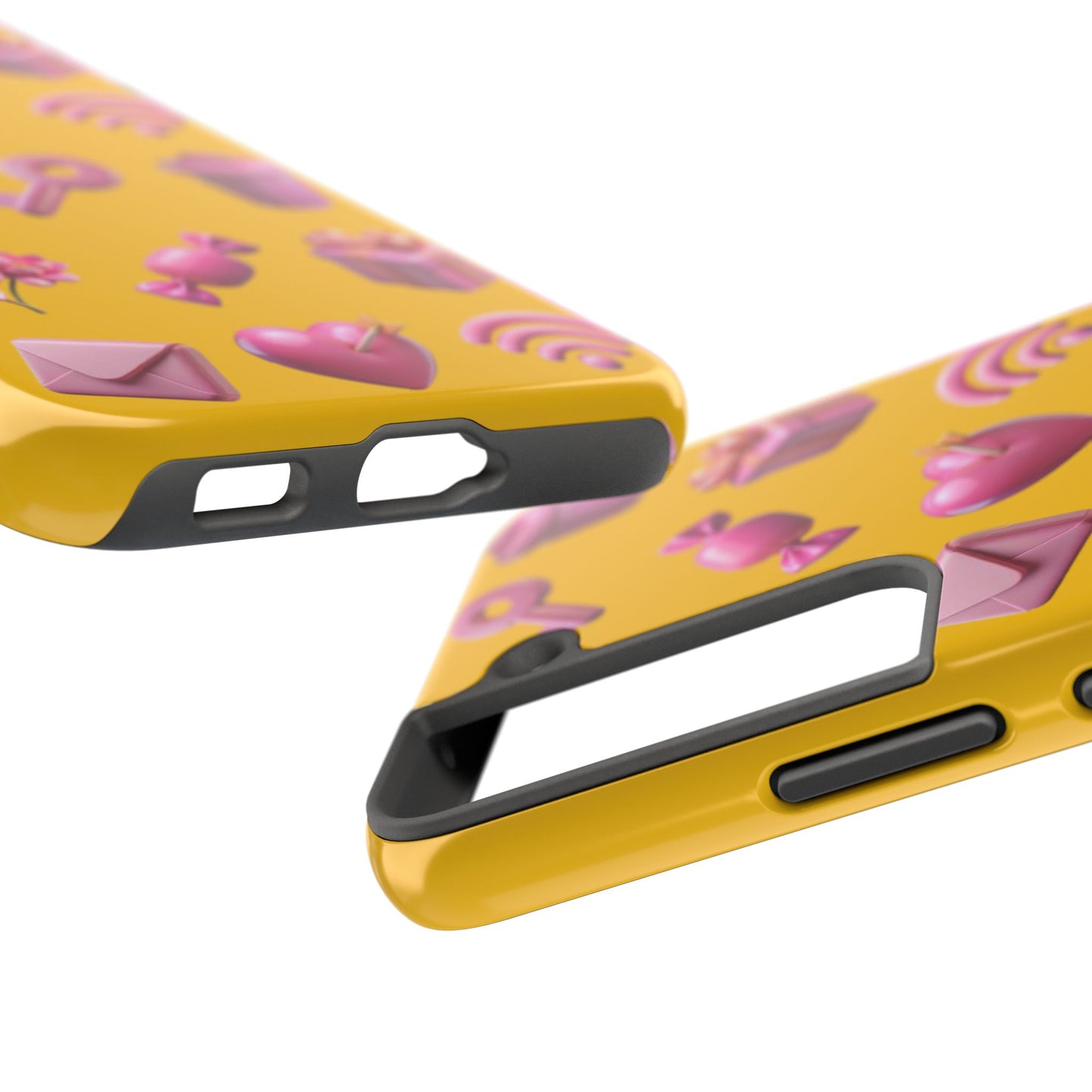 Cute and Colorful Tough Phone Case - Pink Emojis Design