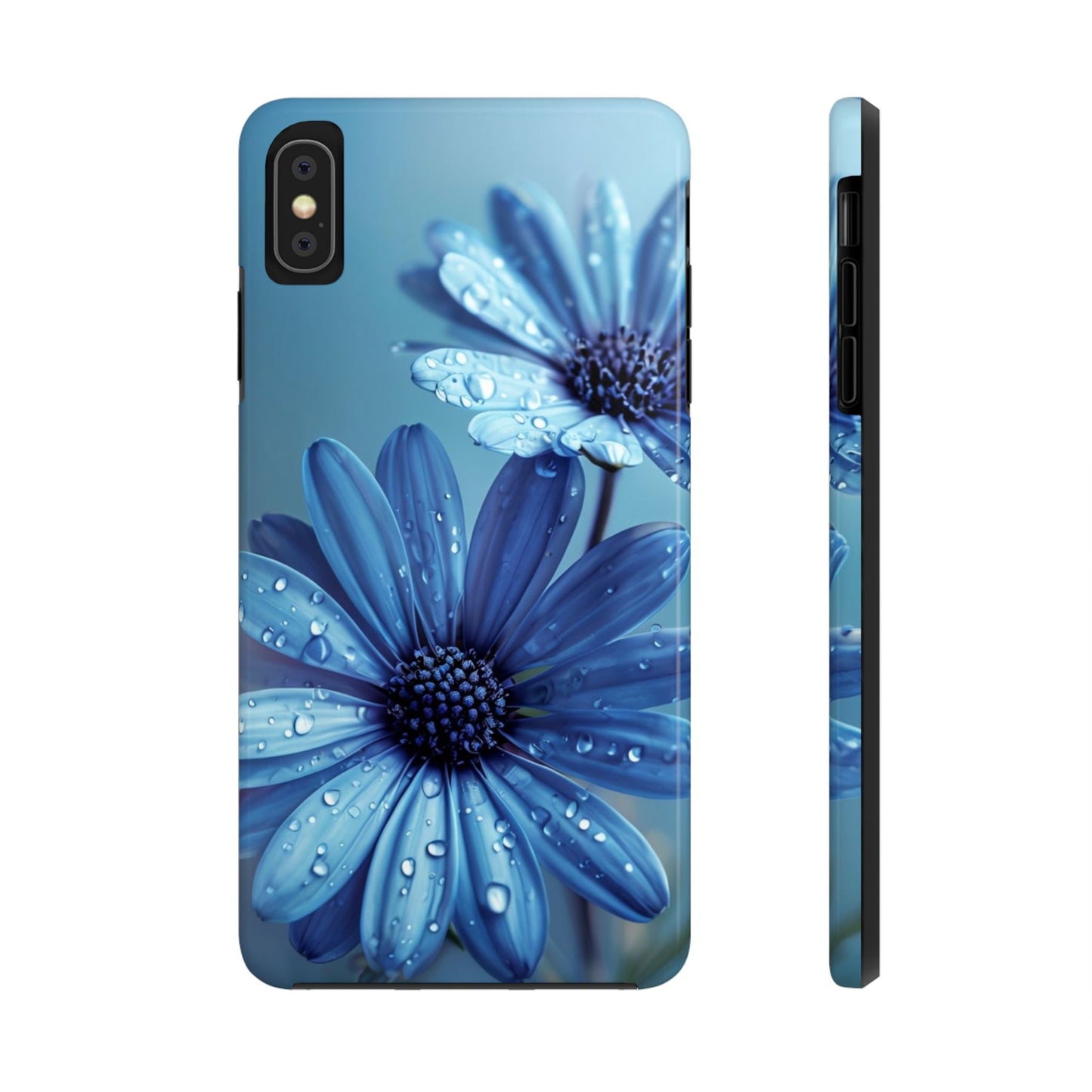 Blue Floral Tough Phone Case - Durable & Stylish Protection