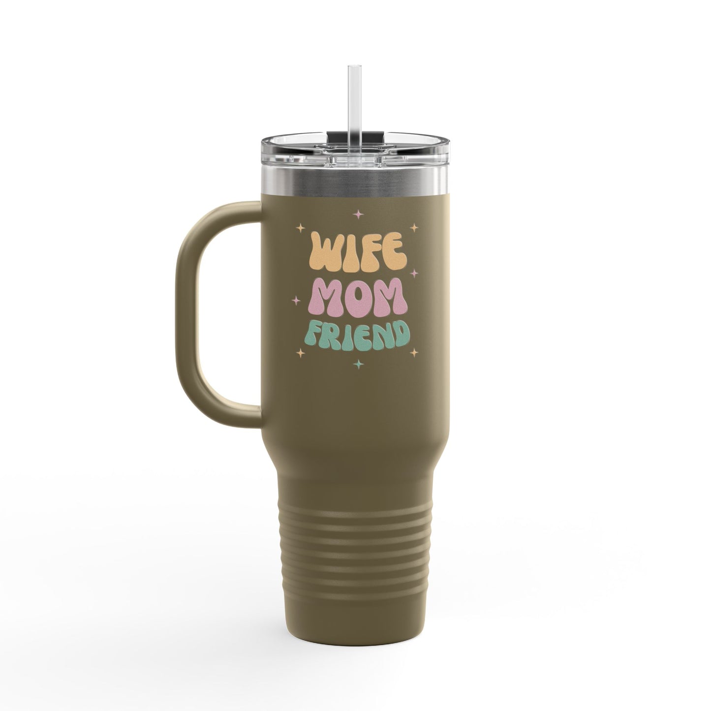 💖 40oz Insulated Travel Mug – Stylish Drinkware with Straw for Wives, Moms & Friends ✨