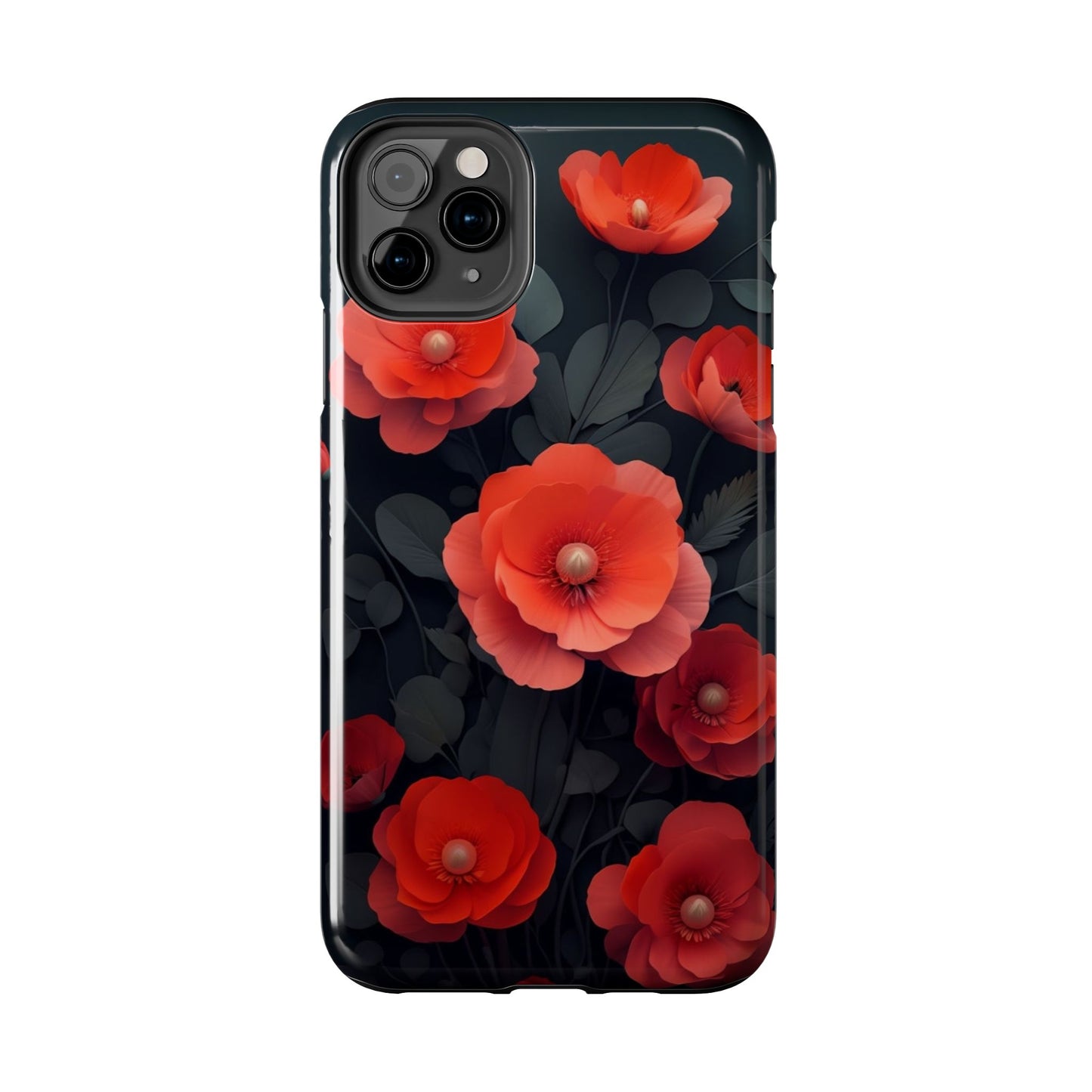Vibrant Floral Tough Phone Case - Durable Protection with Gorgeous Red Poppies for iPhones & Androids πΊπ±