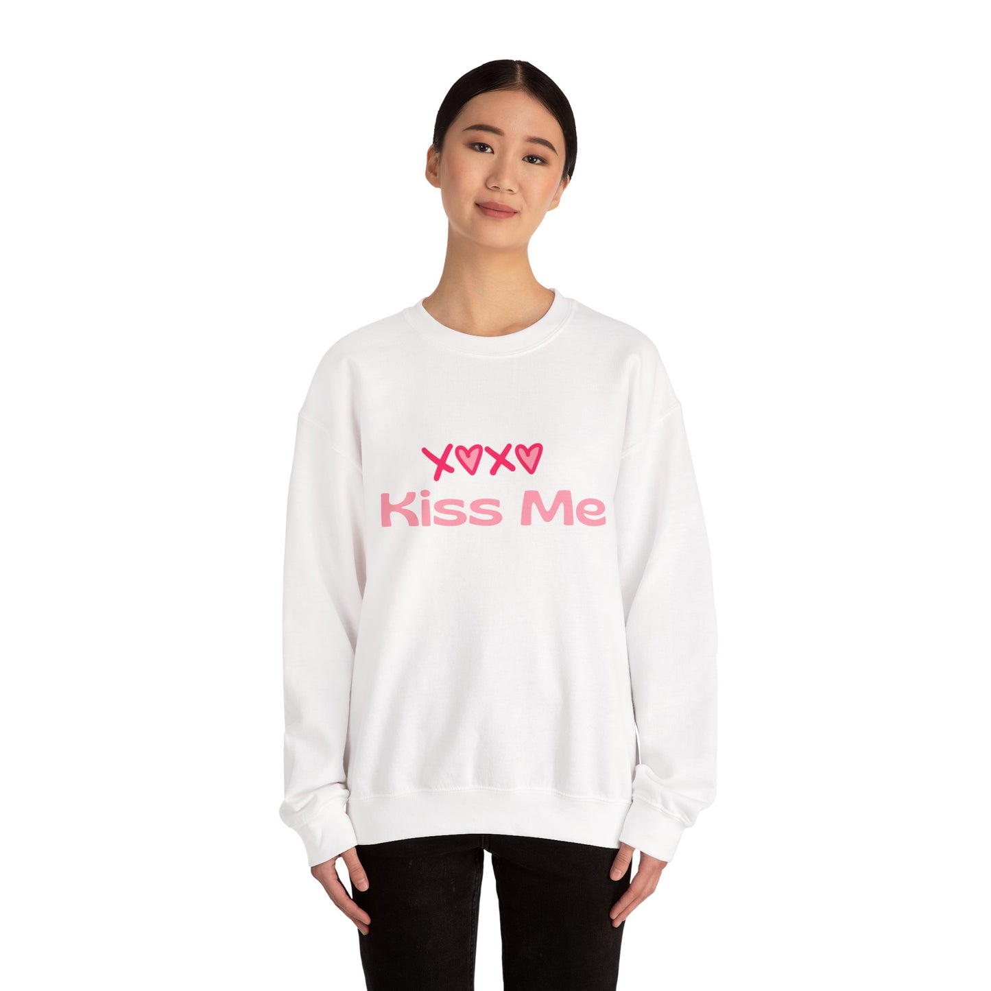 Kiss Me Heavy Blend Sweatshirt – Cute Gift for Women | Cozy & Romantic Pullover