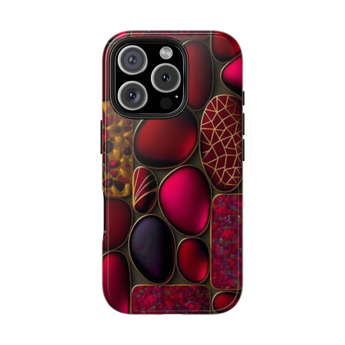 🔴 Tough Phone Cases – Red Stones Design for iPhone & Android – Durable Protection & Stylish Look