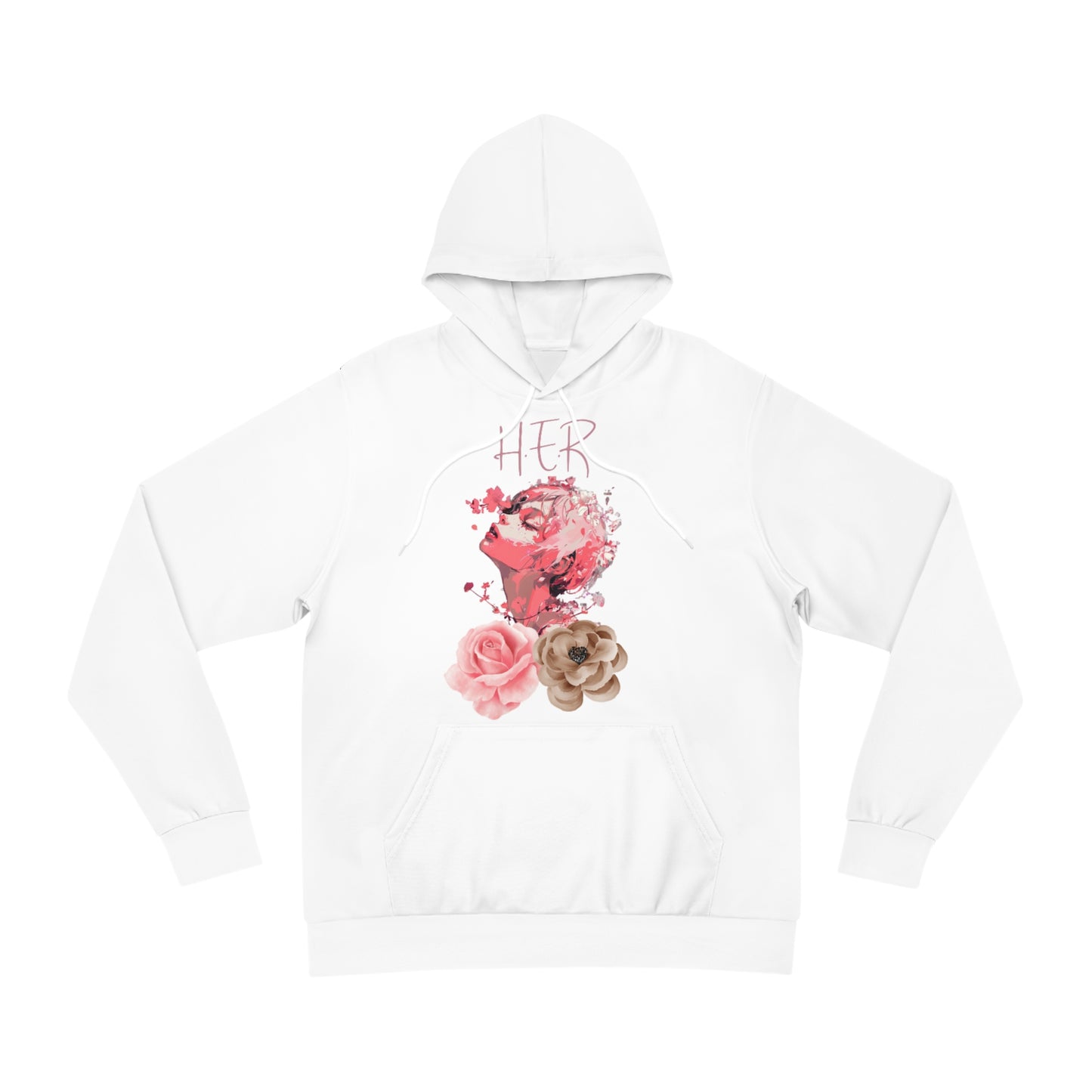 Ivory Bloom White Sweater for Women – HER Floral Design with Soft Pink Petals