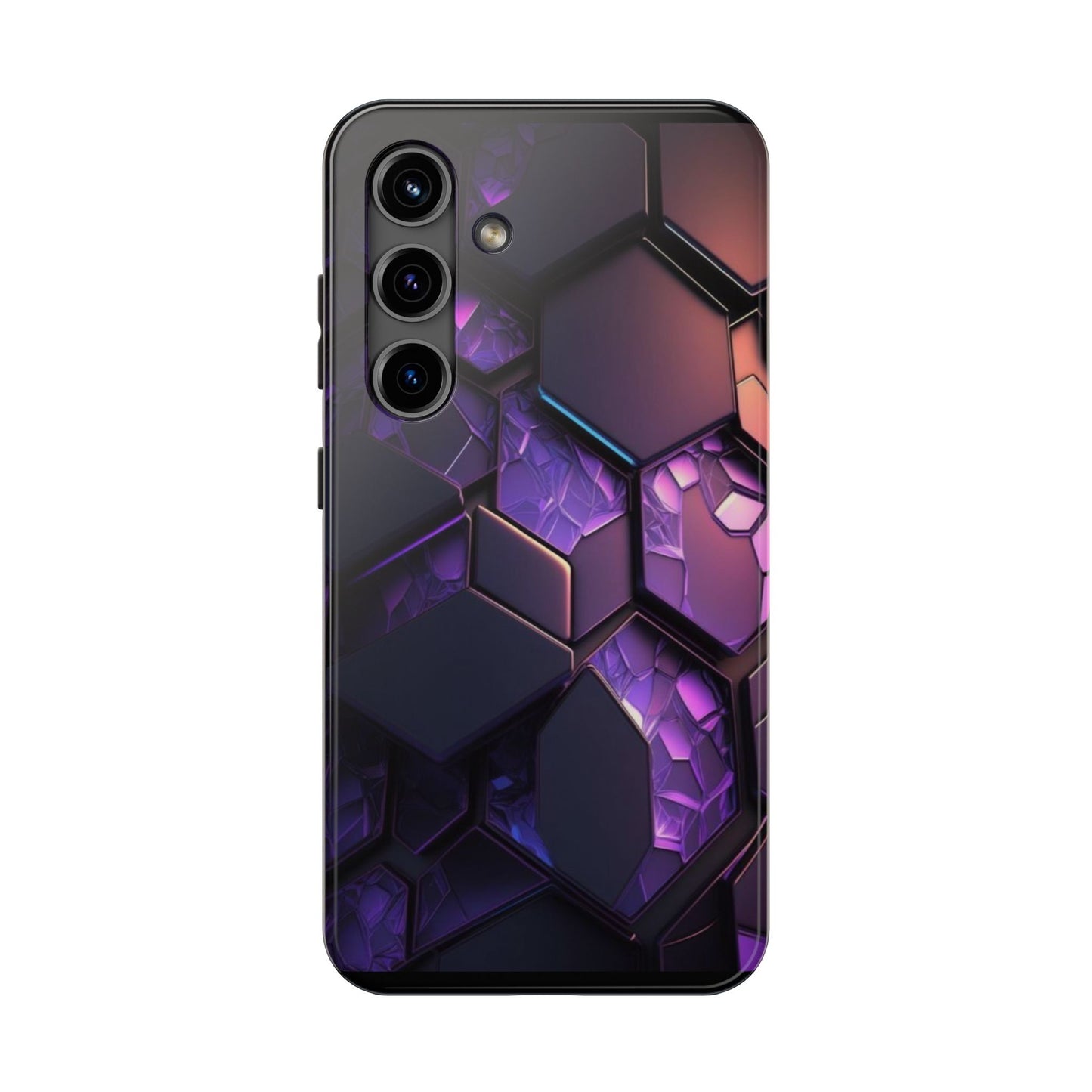 Hexagonal Tough Phone Case - Vibrant Protective Design for Tech Enthusiasts