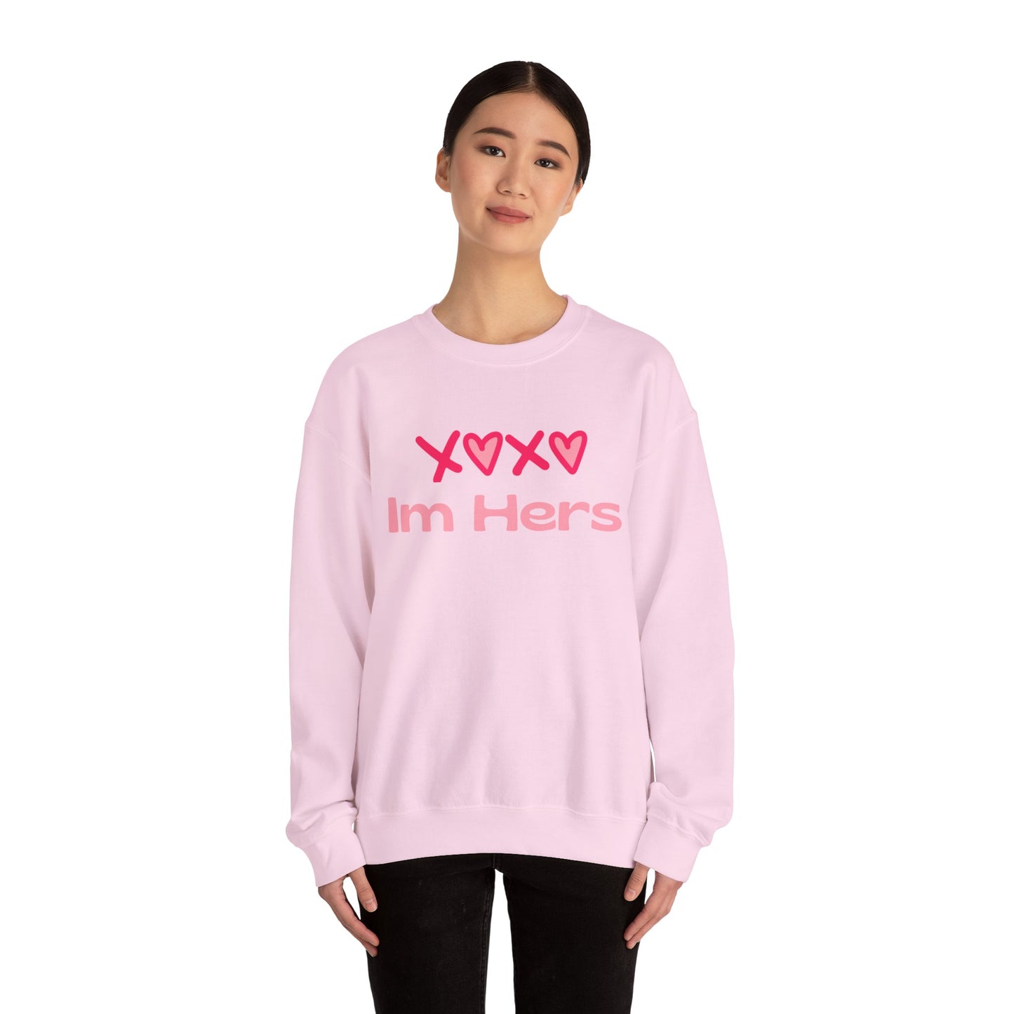 "XOXO ‘I’m His’ Crewneck Sweatshirt – Romantic Unisex Pullover | Cozy Valentine’s Day & Everyday Love Apparel"