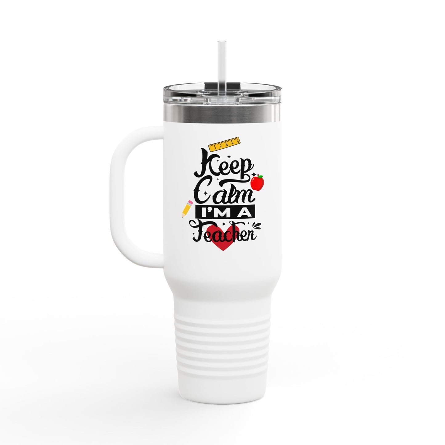 π Teacher Insulated Travel Mug 40oz β Keep Calm and Teach On | Perfect Teacher Appreciation Gift ββ¨