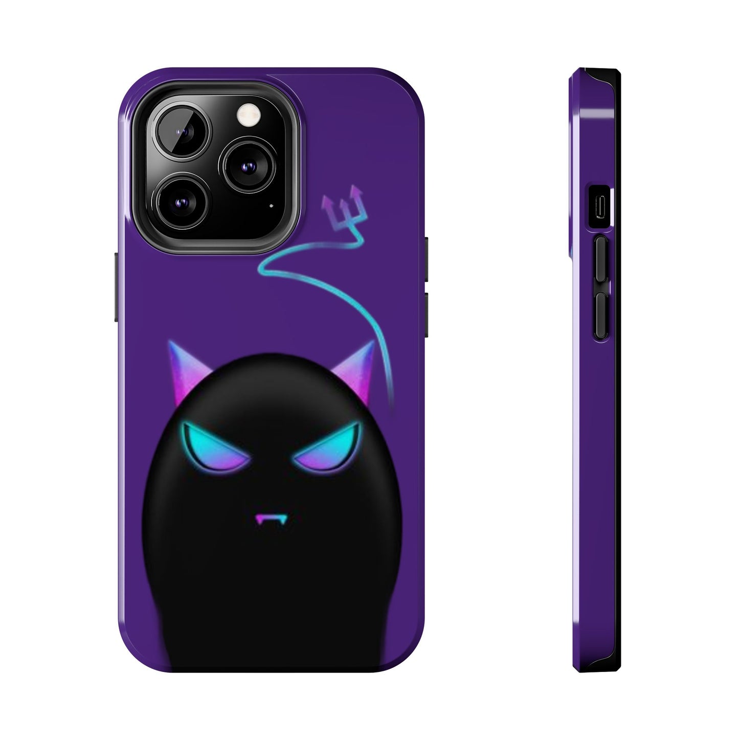 Demonic Cat Tough Phone Case - Cute & Edgy Phone Protection for Cat Lovers