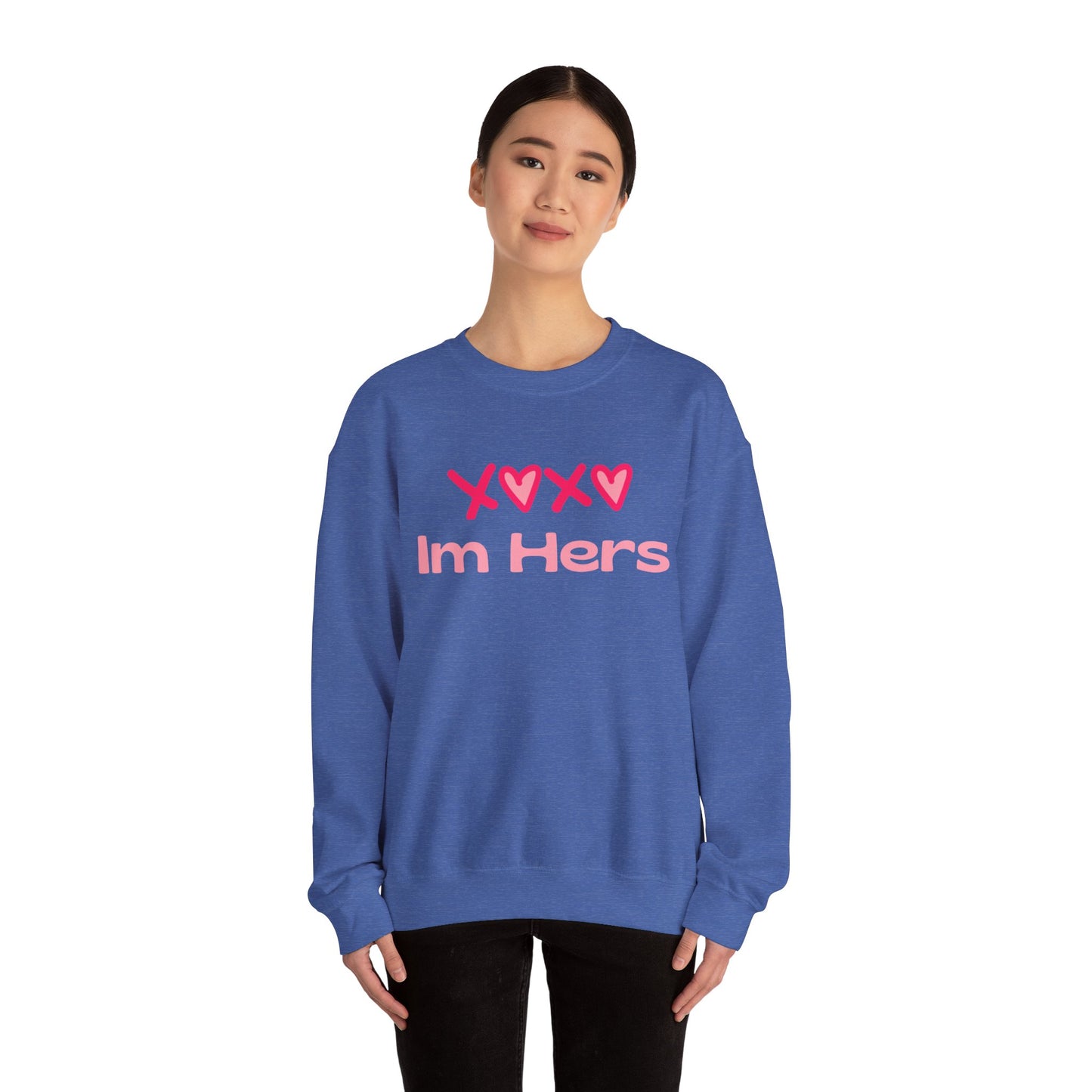 "XOXO ‘I’m His’ Crewneck Sweatshirt – Romantic Unisex Pullover | Cozy Valentine’s Day & Everyday Love Apparel"