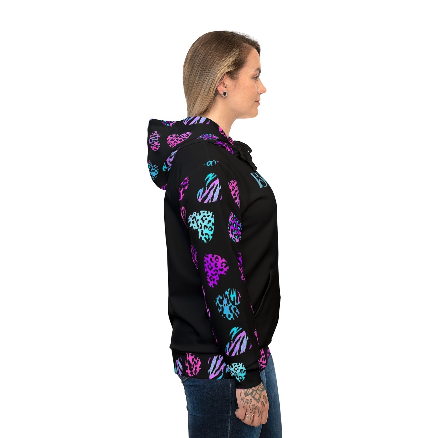 "Blessed Women’s Hoodie – Pink & Black Leopard Print Sweatshirt | Faith-Inspired Fashion"