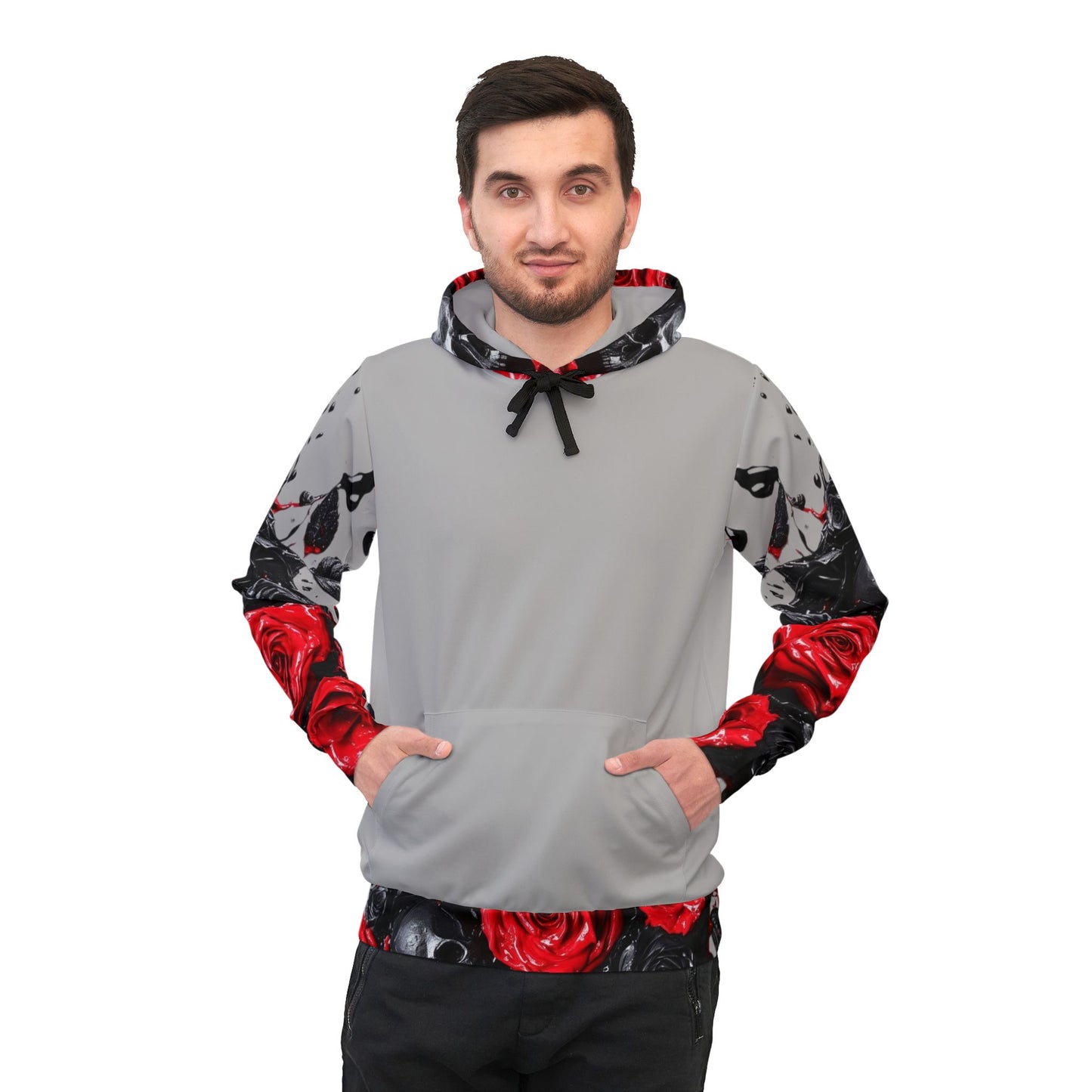 "Gothic Skull & Roses Hoodie – Edgy Floral Streetwear for Men & Women | Dark Aesthetic Pullover with Grunge & Punk Vibes"