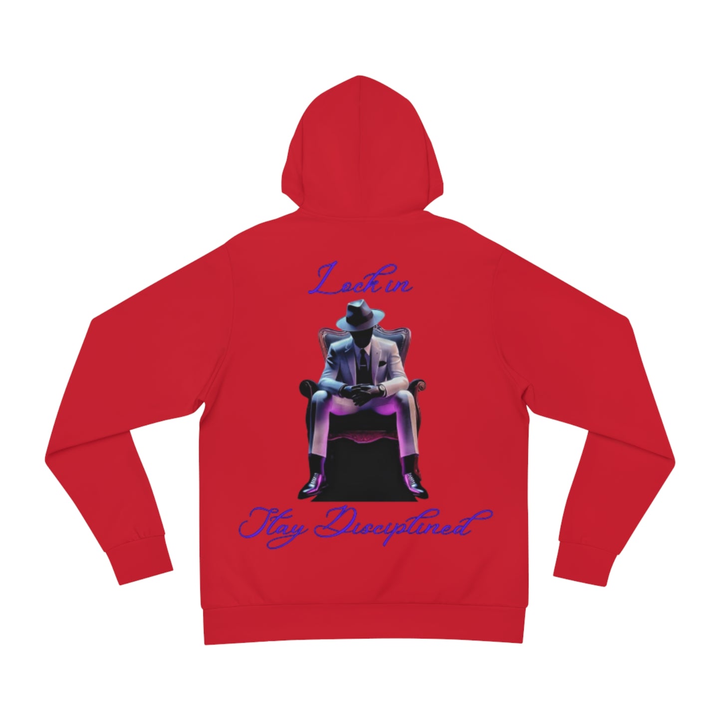 Crimson Red Hustle Hoodie – "Lock In, Stay Disciplined" Grind Mode Pullover with Drawstrings & Kangaroo Pocket