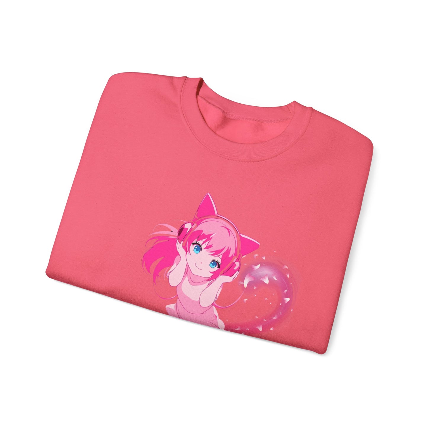 Obsidian Black Self-Love Sweatshirt – Adorable Pink Anime Character Crewneck