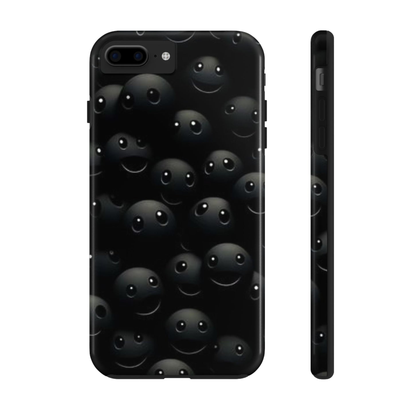 😊 Cute Smiley Face Black Tough Phone Case – Fun & Durable Protection for iPhone & Android