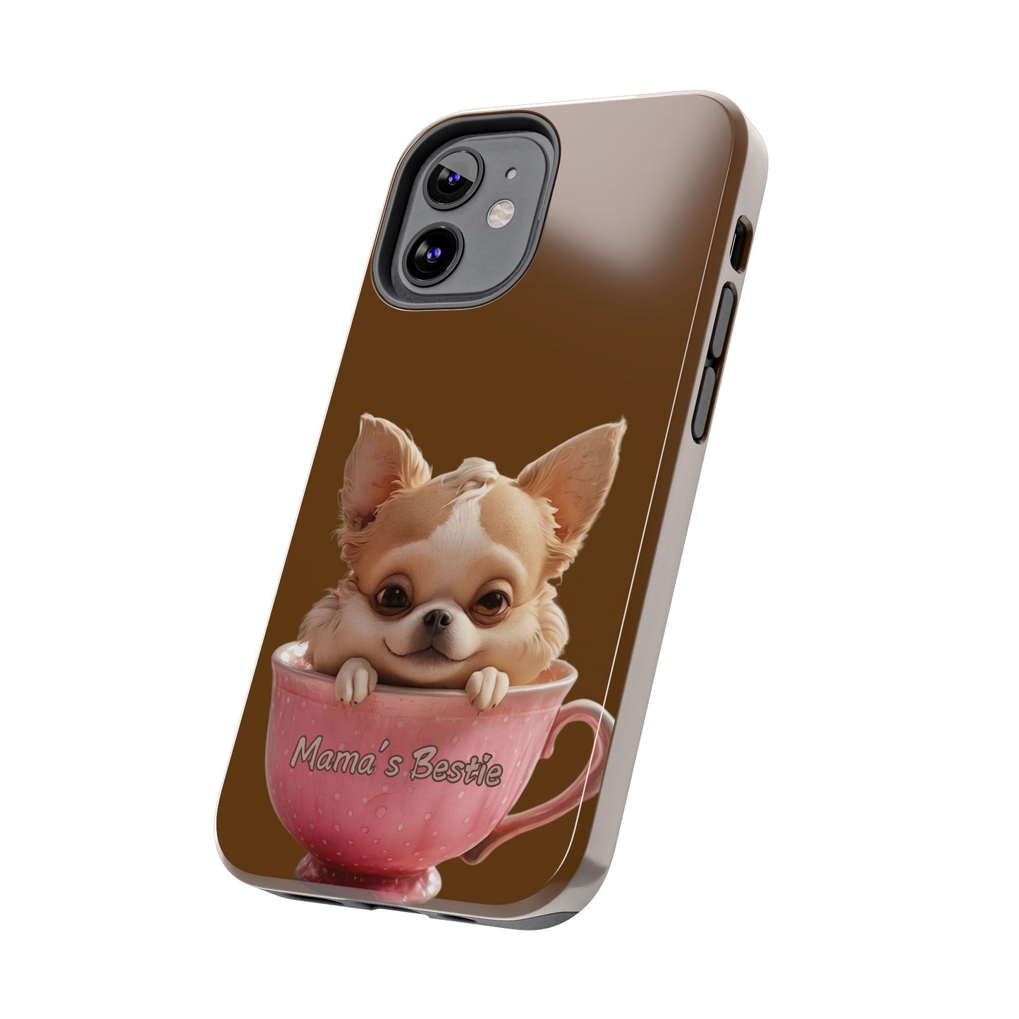 Cute Chihuahua Tough Phone Case - 'Mama's Bestie' Design