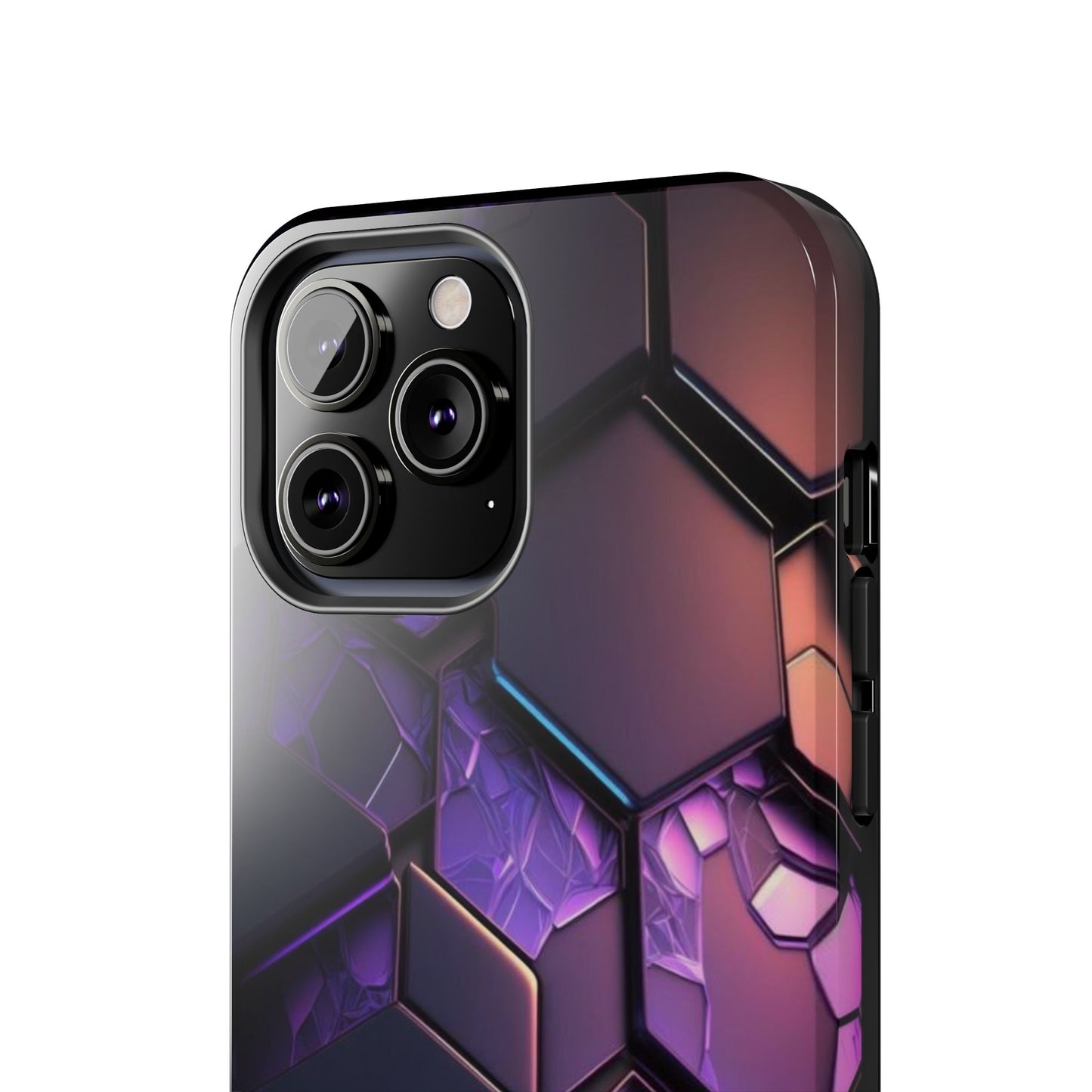 Hexagonal Tough Phone Case - Vibrant Protective Design for Tech Enthusiasts