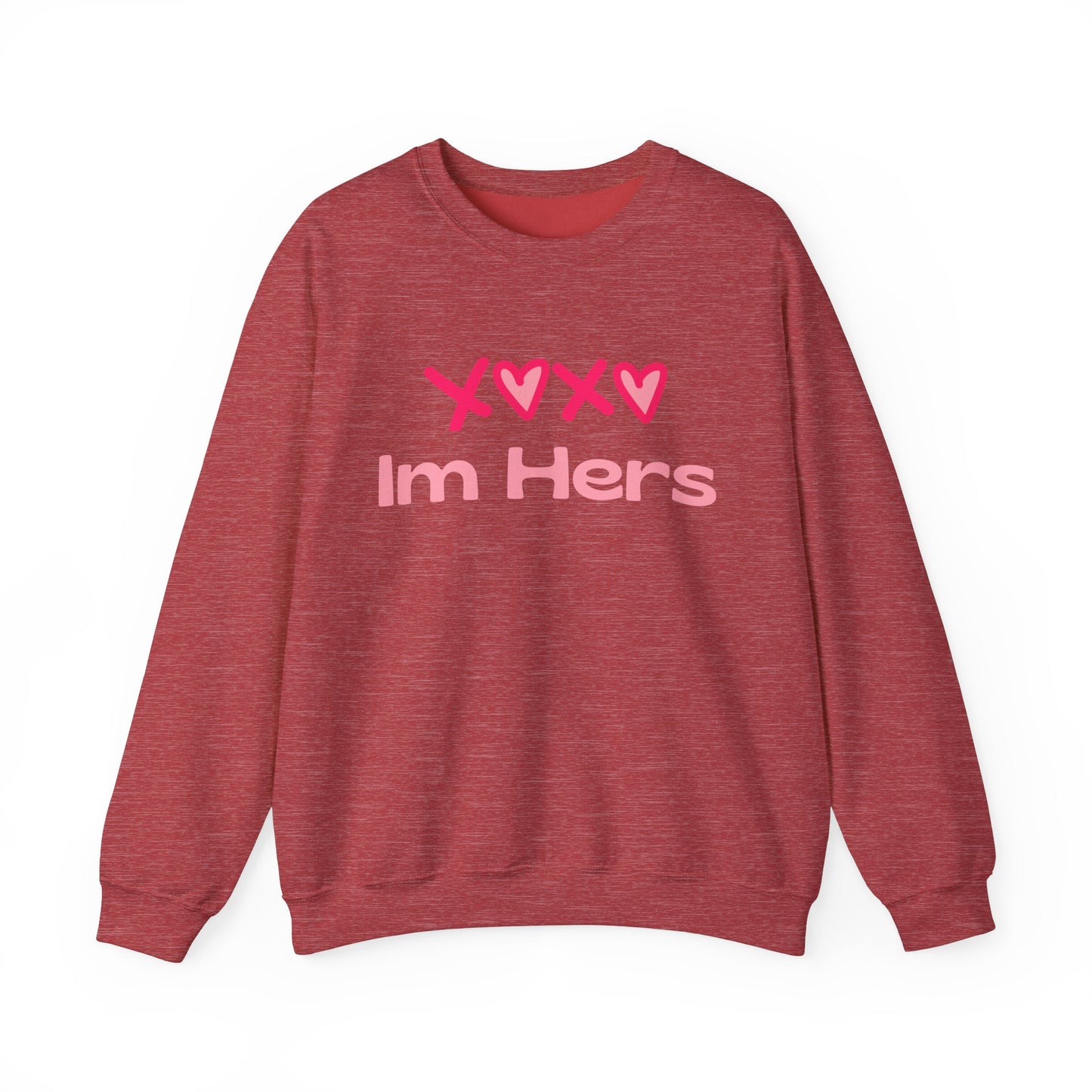 "XOXO ‘I’m His’ Crewneck Sweatshirt – Romantic Unisex Pullover | Cozy Valentine’s Day & Everyday Love Apparel"