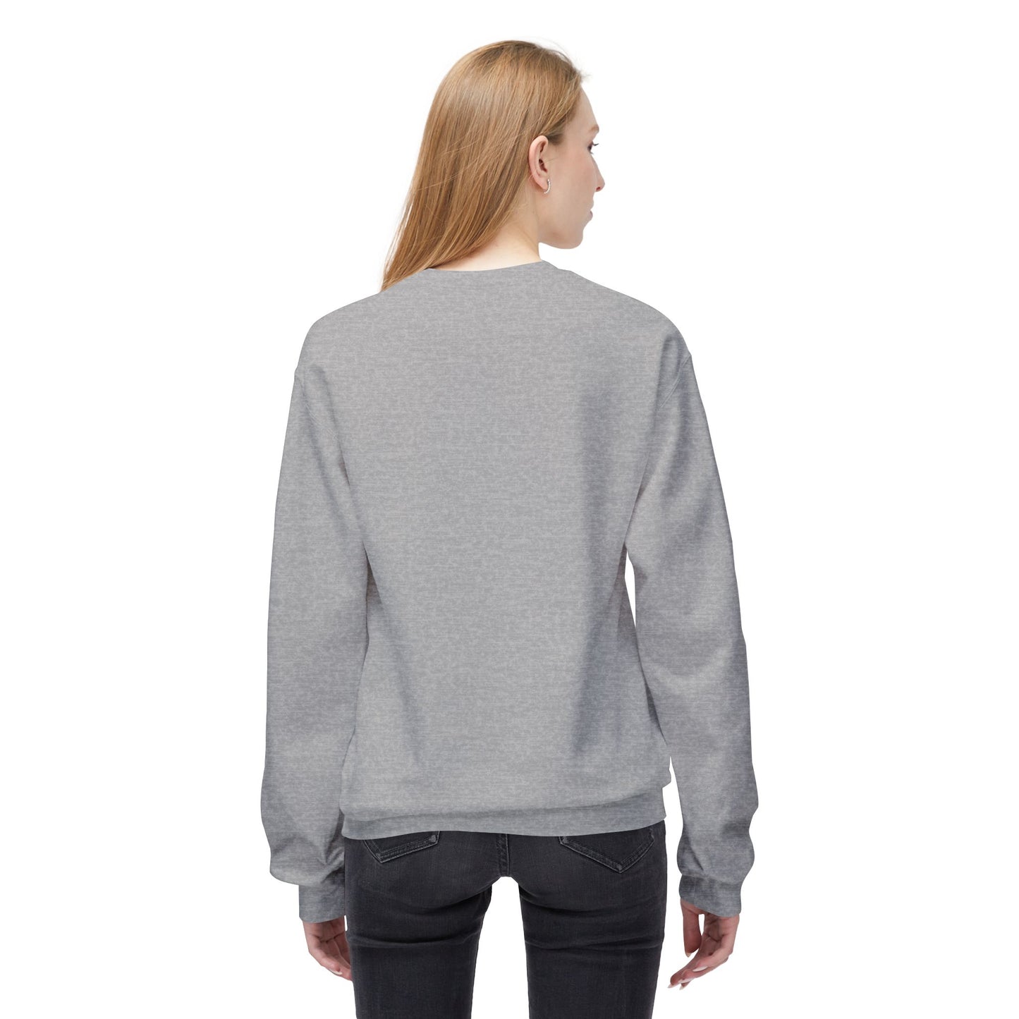 Snow Petal White Fleece Sweatshirt for Her – Soft Cozy Love-Inspired Gift