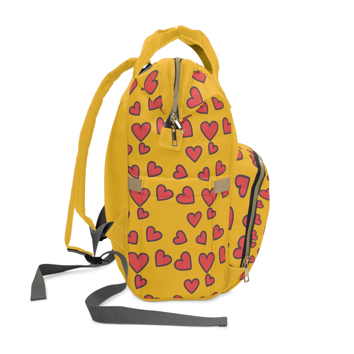 🧸 Cute Bear Hearts Diaper Backpack 🎒 | Stylish & Functional Baby Bag